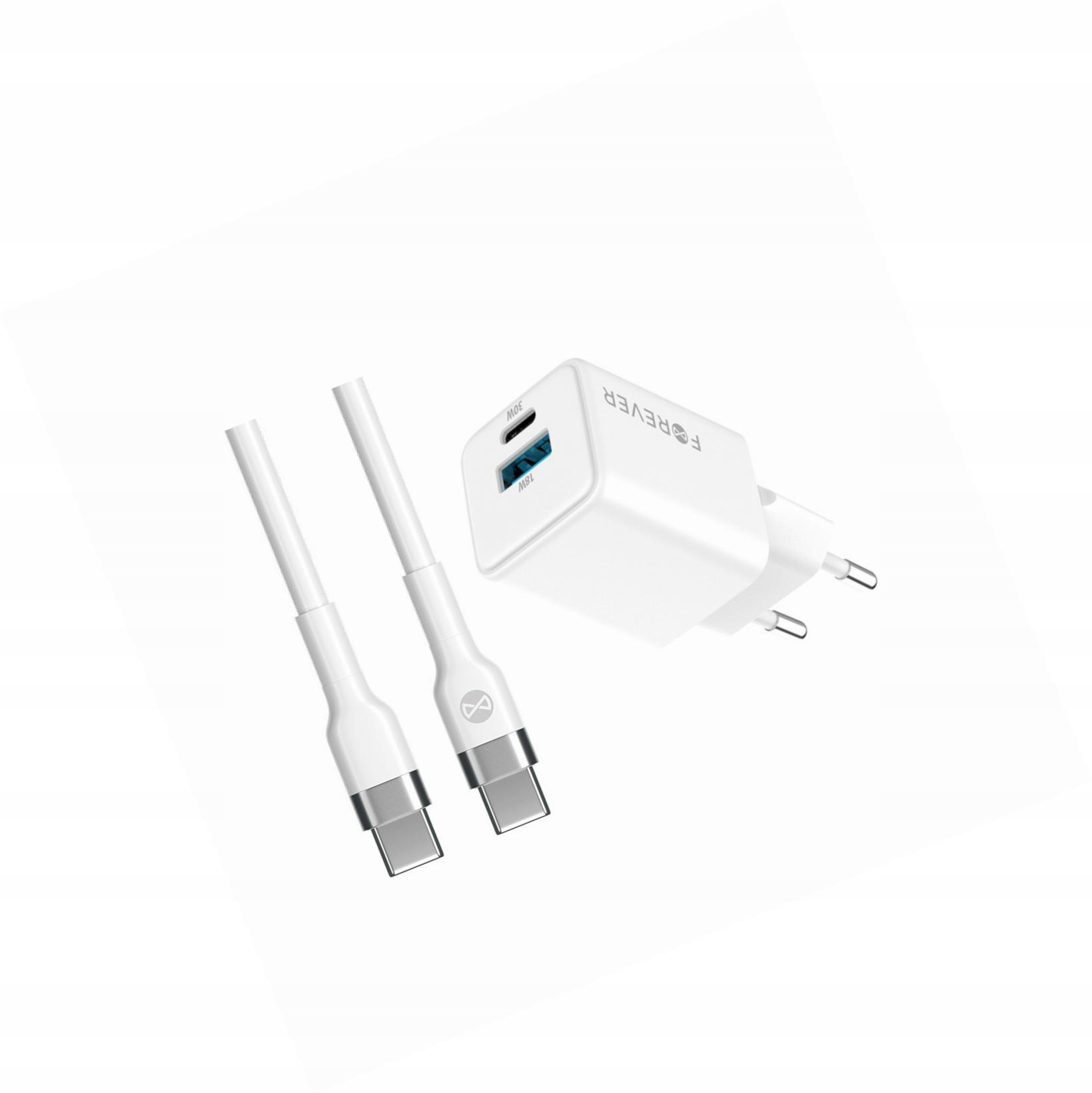 Szybka ładowarka GaN 30W 2 wejścia Usb i Usb-c z kablem do Nothing Phone 2