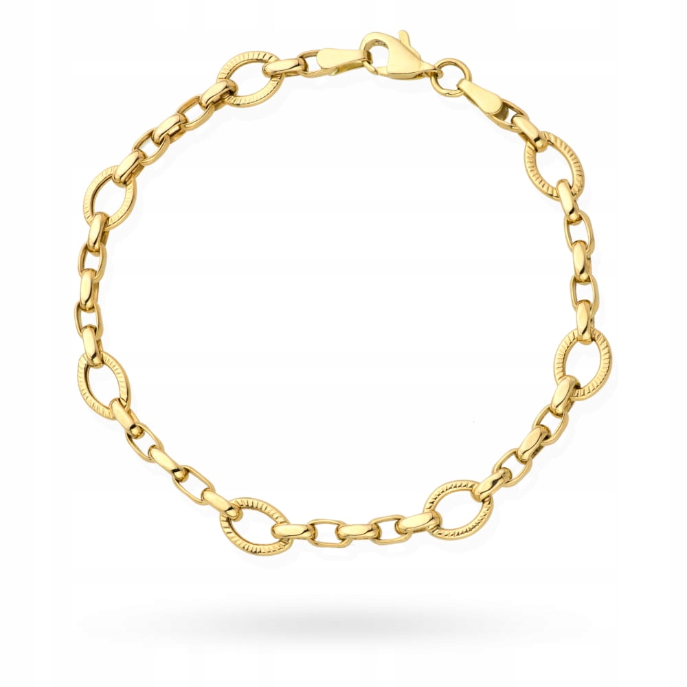 Zlatý náramek 585 velké Články Oválné 19 Cm lesklé 3.17 g prvky