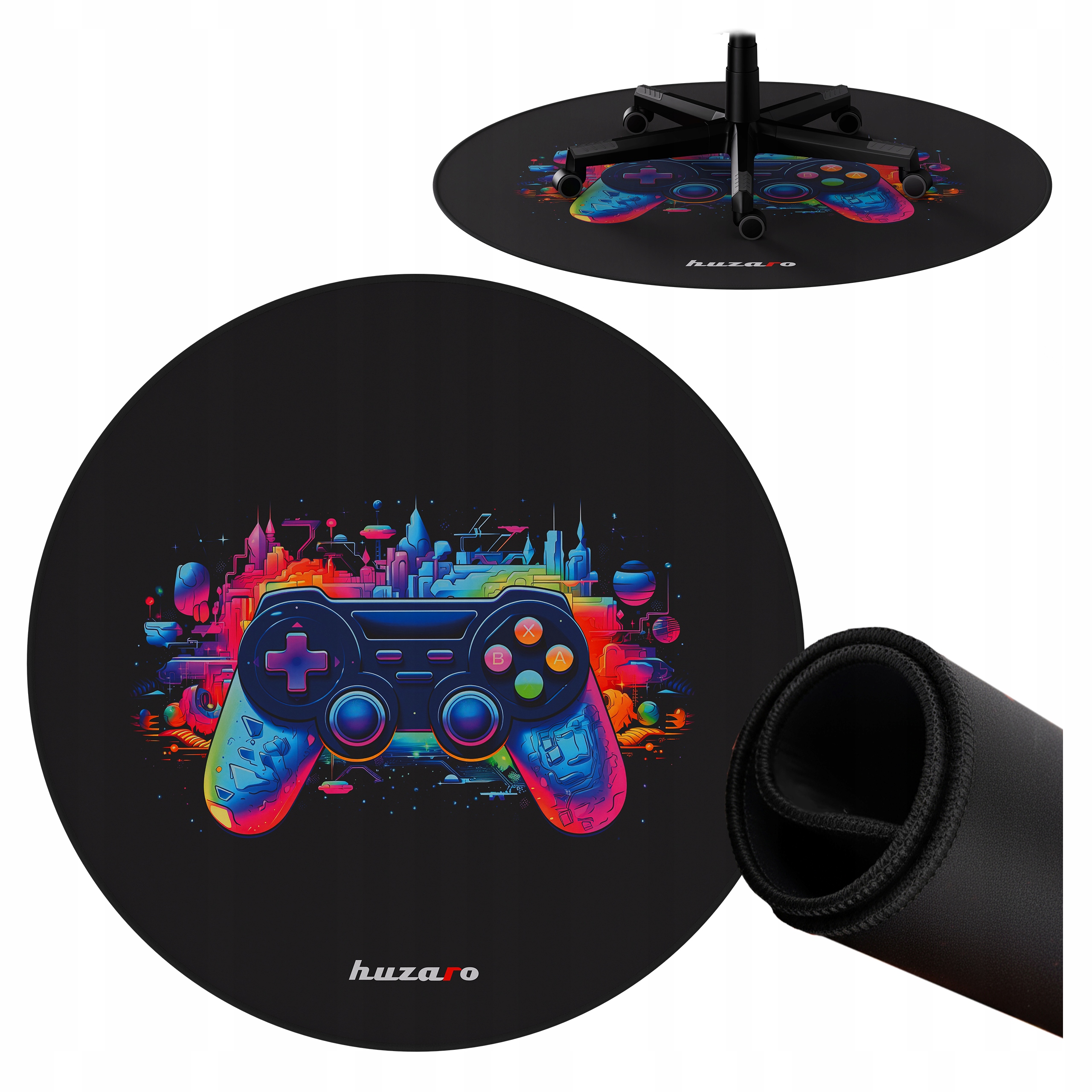 Mata ochronna pod fotel krzesło Huzaro czarna gamingowa w pad duża 120x120