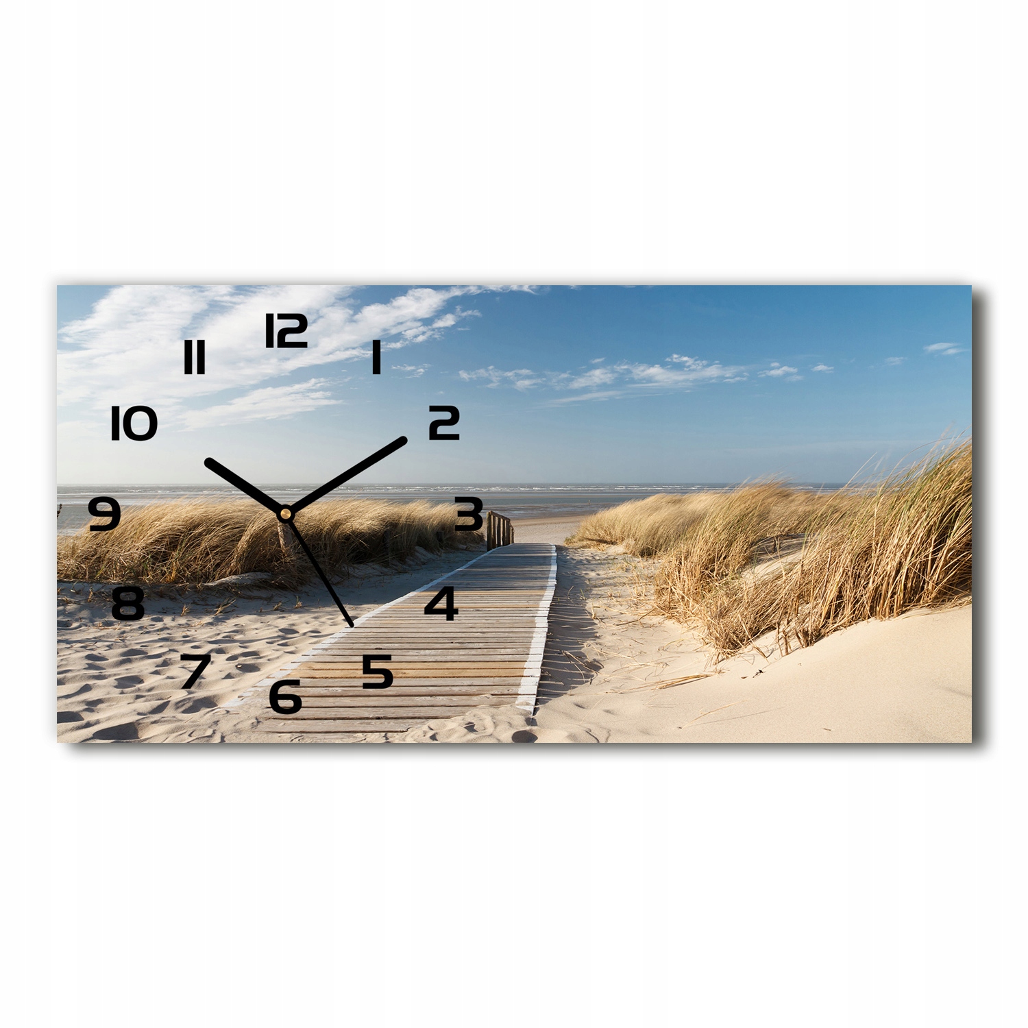 

Zegar ze szkła na ścianę Ścieżka na plaży 60x30 cm