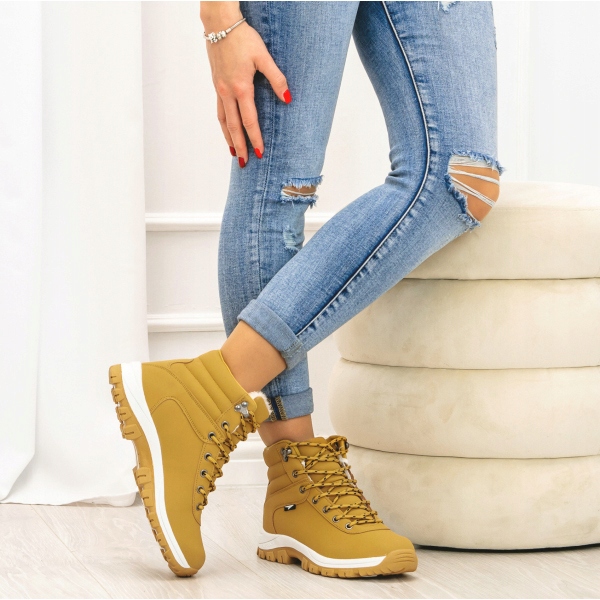 BUTY ZIMOWE DAMSKIE SPORTOWE OCIEPLANE P1 Kod producenta 86415d yellow