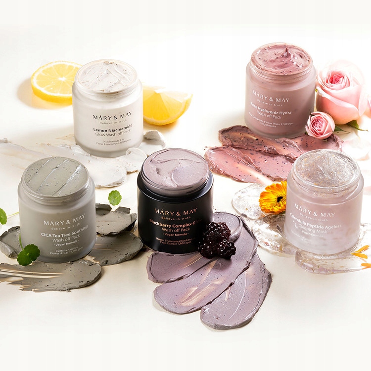 Mary&May Calendula Peptide Ageless Sleeping Mask 110 g - Maska na noc o działaniu przeciwstarzeniowym — 4