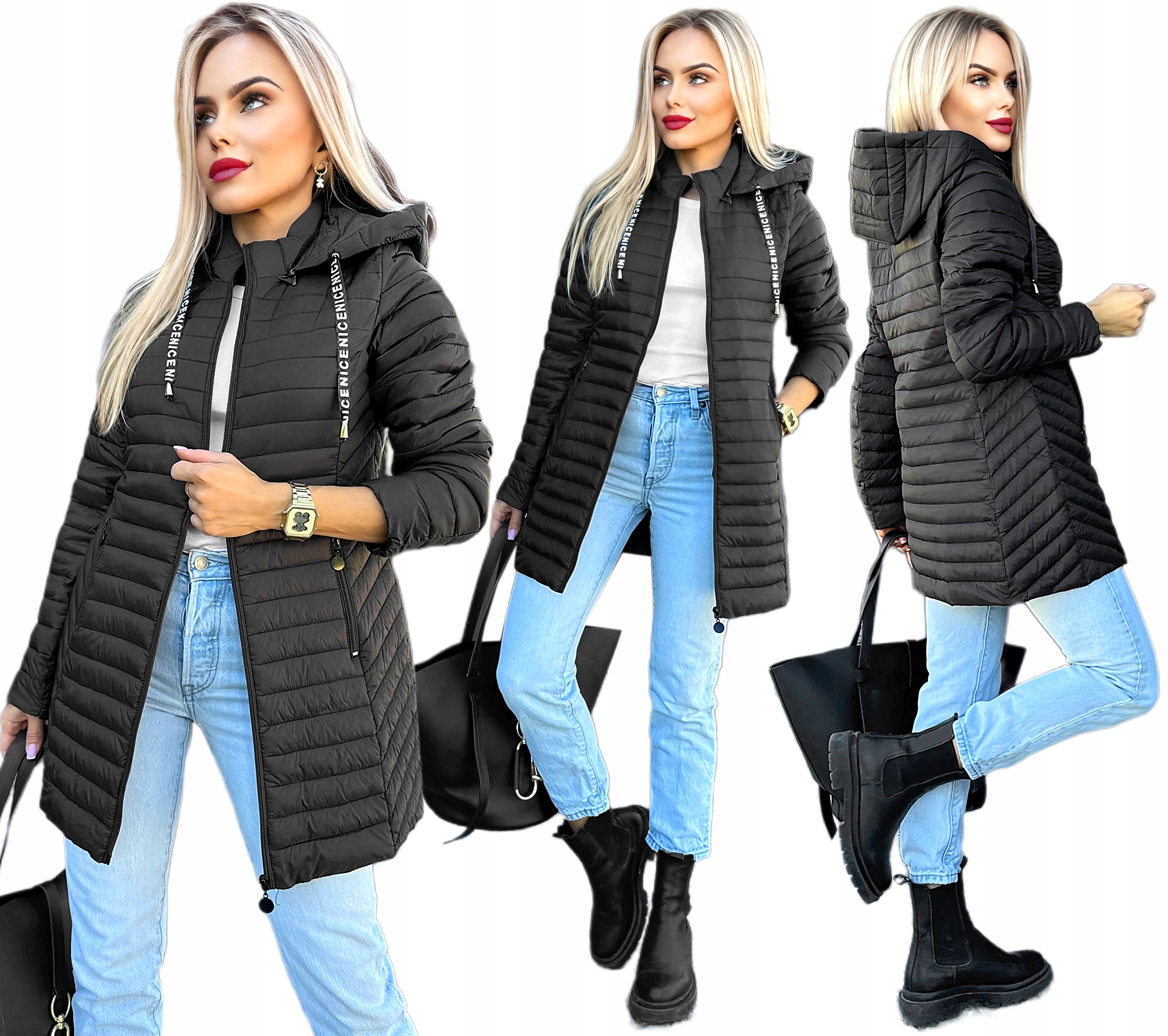 Černá Dámská Přechodová Bunda s kapucí M Zoya