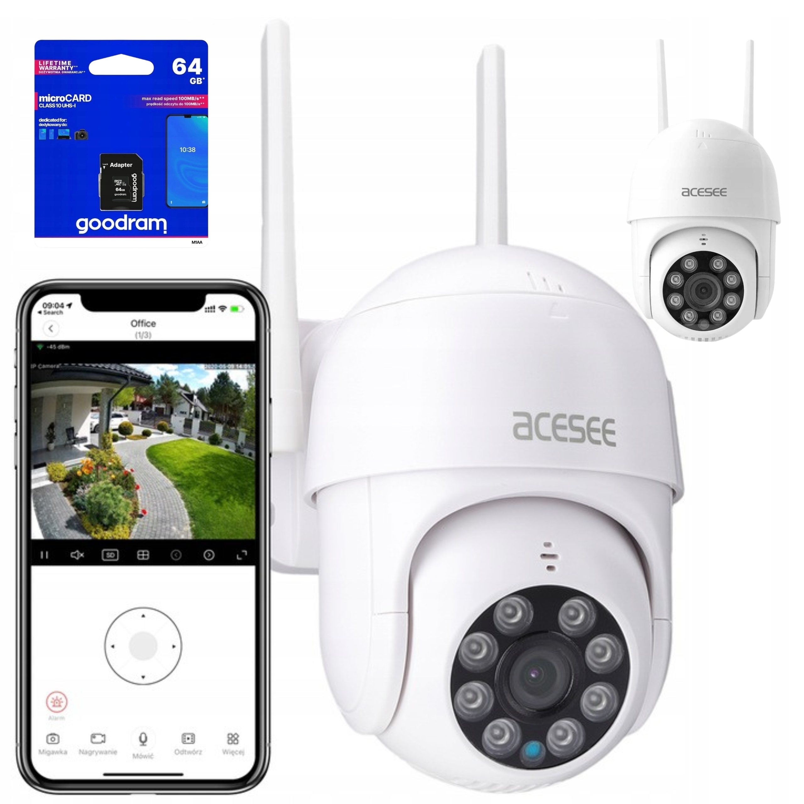 

Kamera Zewnętrzna Obrotowa WiFi 2MP Full Hd 4xZoom