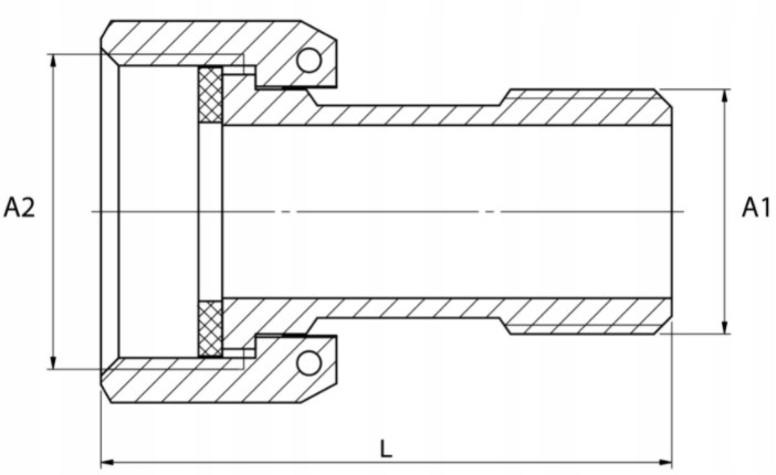PÓŁŚRUBUNKI MOSIĘŻNE 3/4x1/2 Z USZCZELKAMI PÓŁŚRUBUNEK Typ kształtka
