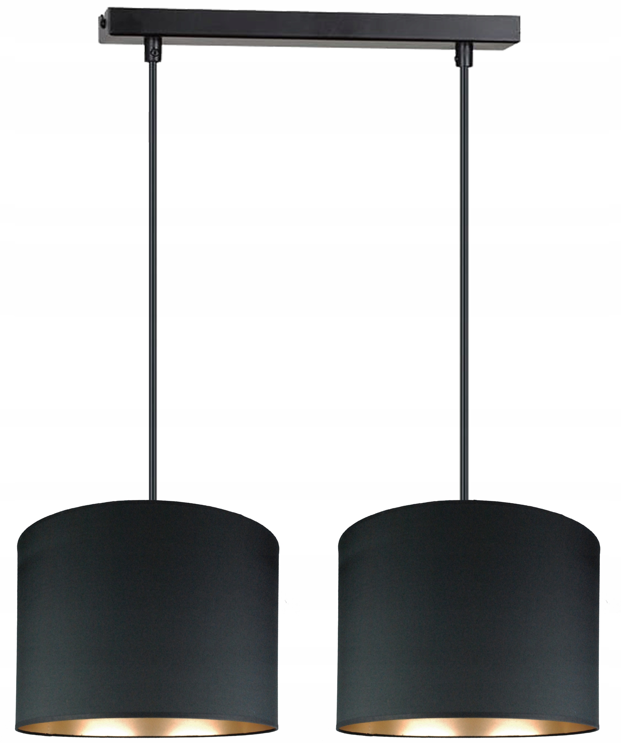 Závěsná Lampa Zlatá 2, Černé Stínidlo Se Zlatým Vnitřkem, Moderní, Nad Stolem