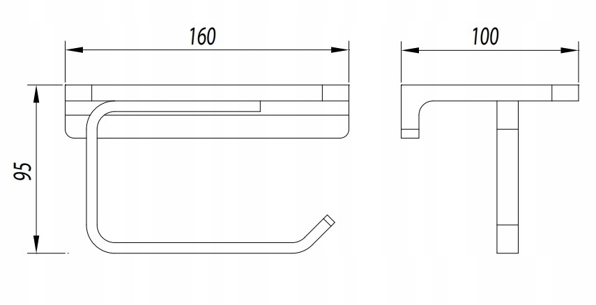 UCHWYT ŁAZIENKOWY NA PAPIER OMNIRES UNI Wysokość produktu 9.5 cm