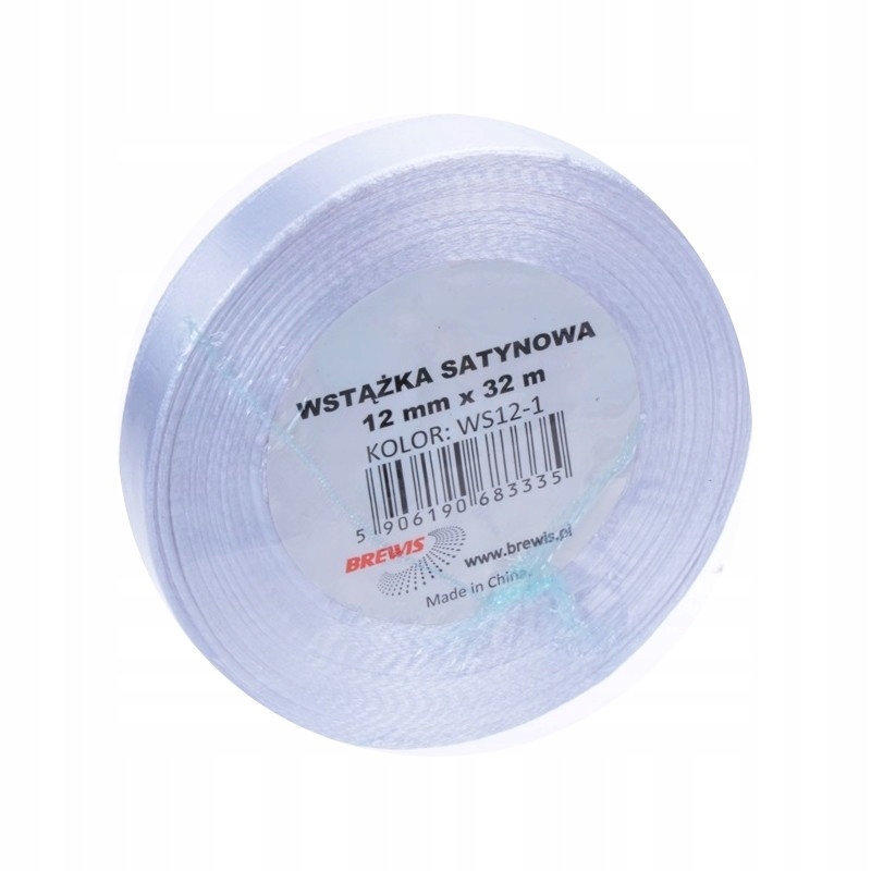 

Wstążka satynowa 12mmx32m Biały WS12-1 Brewis