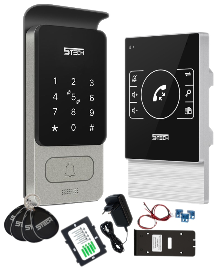 Domofon Głośnomówiący Dwużyłowy Cyfrowy Rfid Brelok Szyfrator Brama Furtka