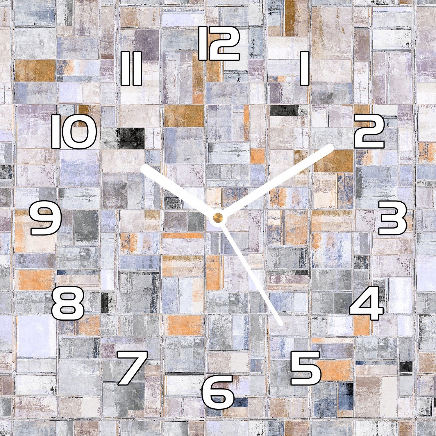 

Nowoczesny zegar na szkle Kolorowe kafelki 30x30cm