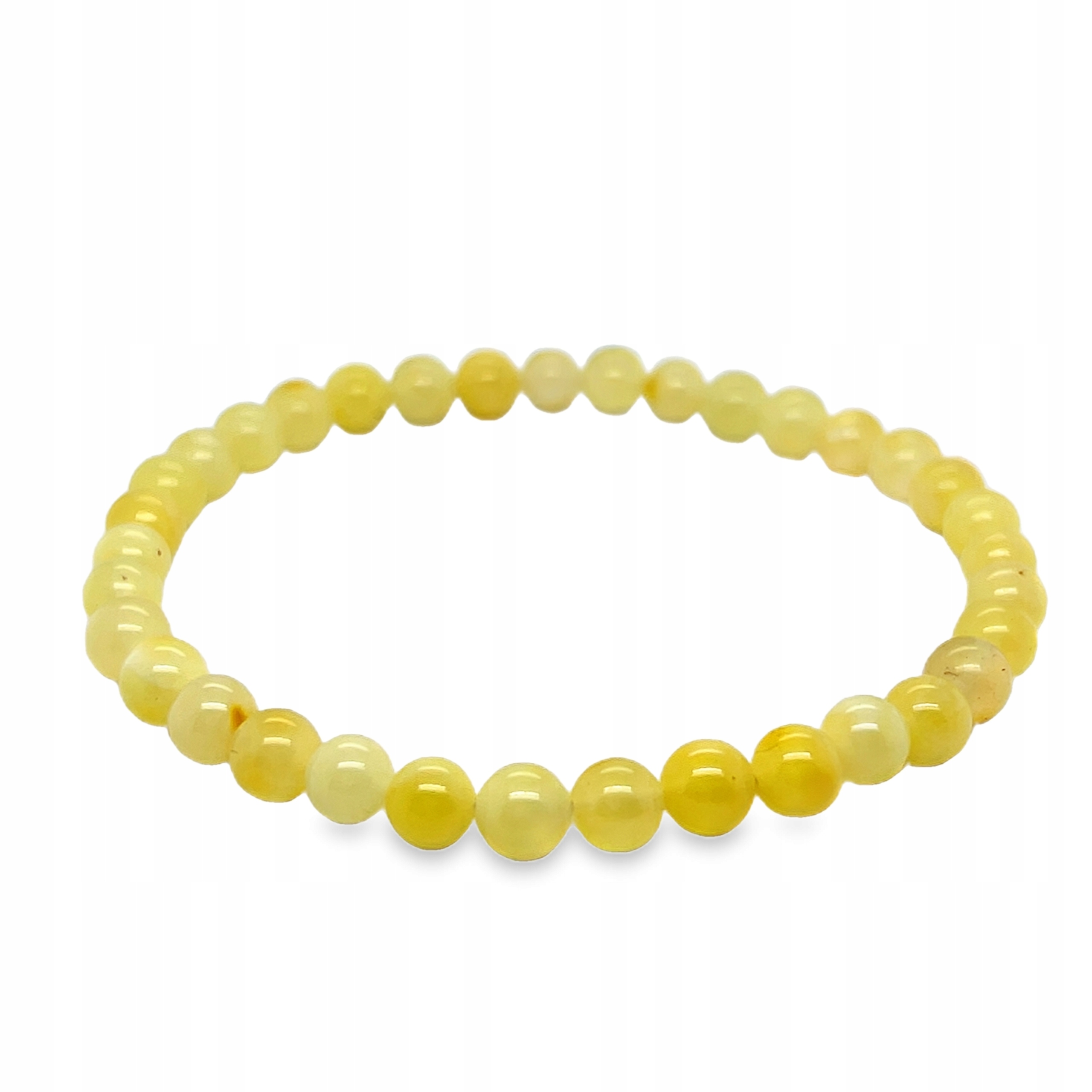 Náramek na gumičce z přírodního baltského jantaru mléčný Kulka Film