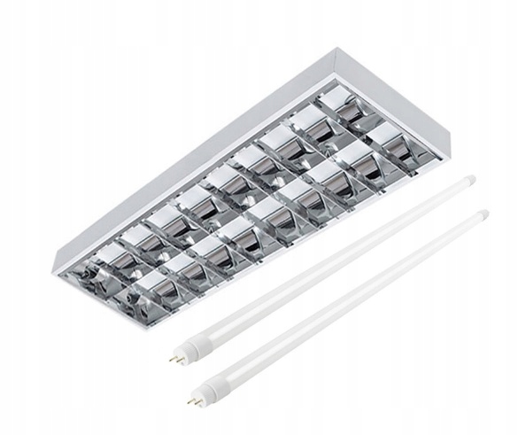 Lampa oprawa rastrowa LED 120cm+ 2x świetlówka LED
