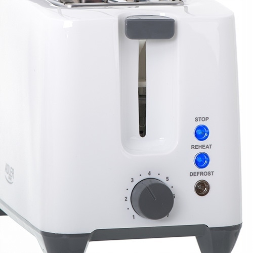 Toster AD 3216 2 kromki z rusztem do bułek 1000W biały