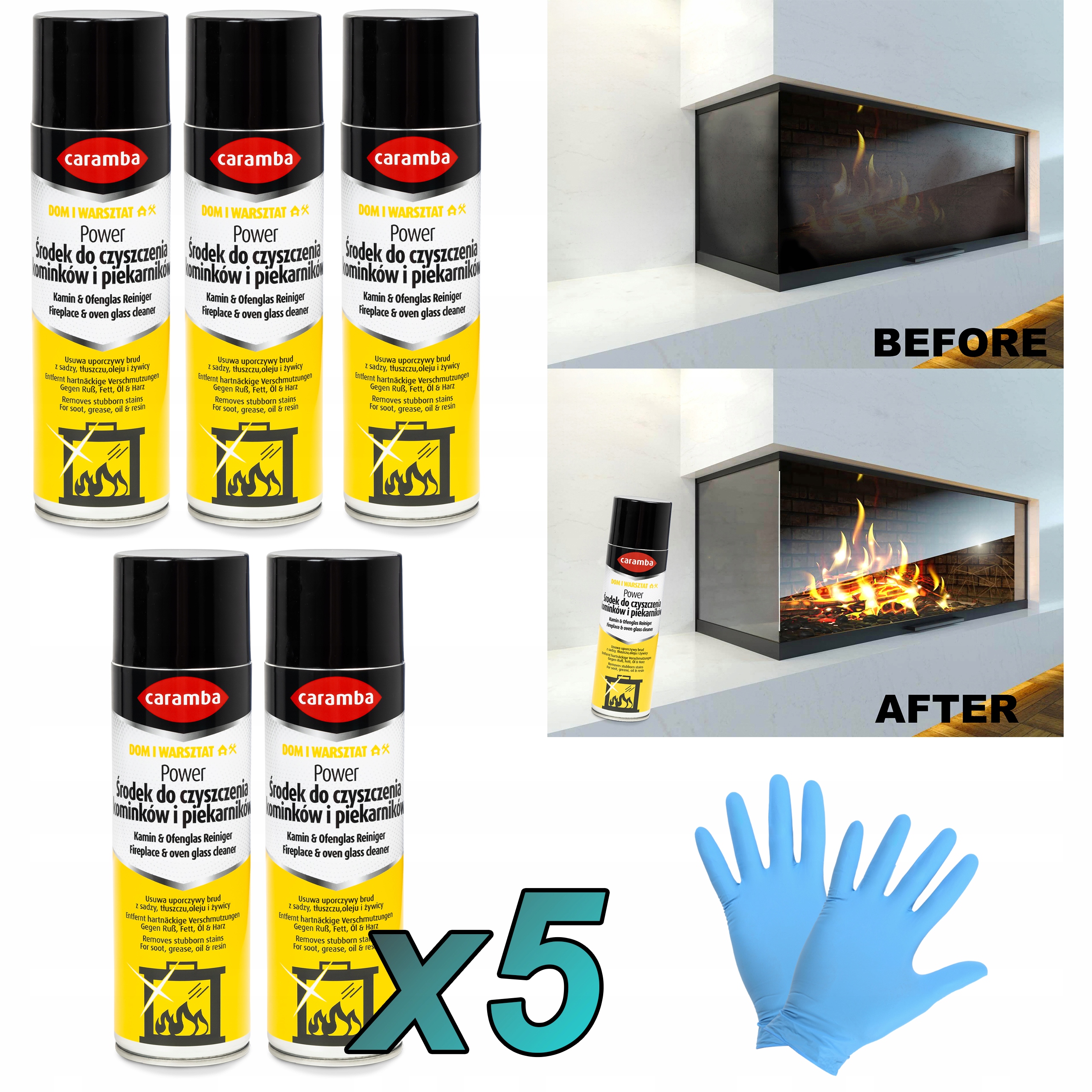 Pěnový přípravek na krbová skla Caramba Dárek