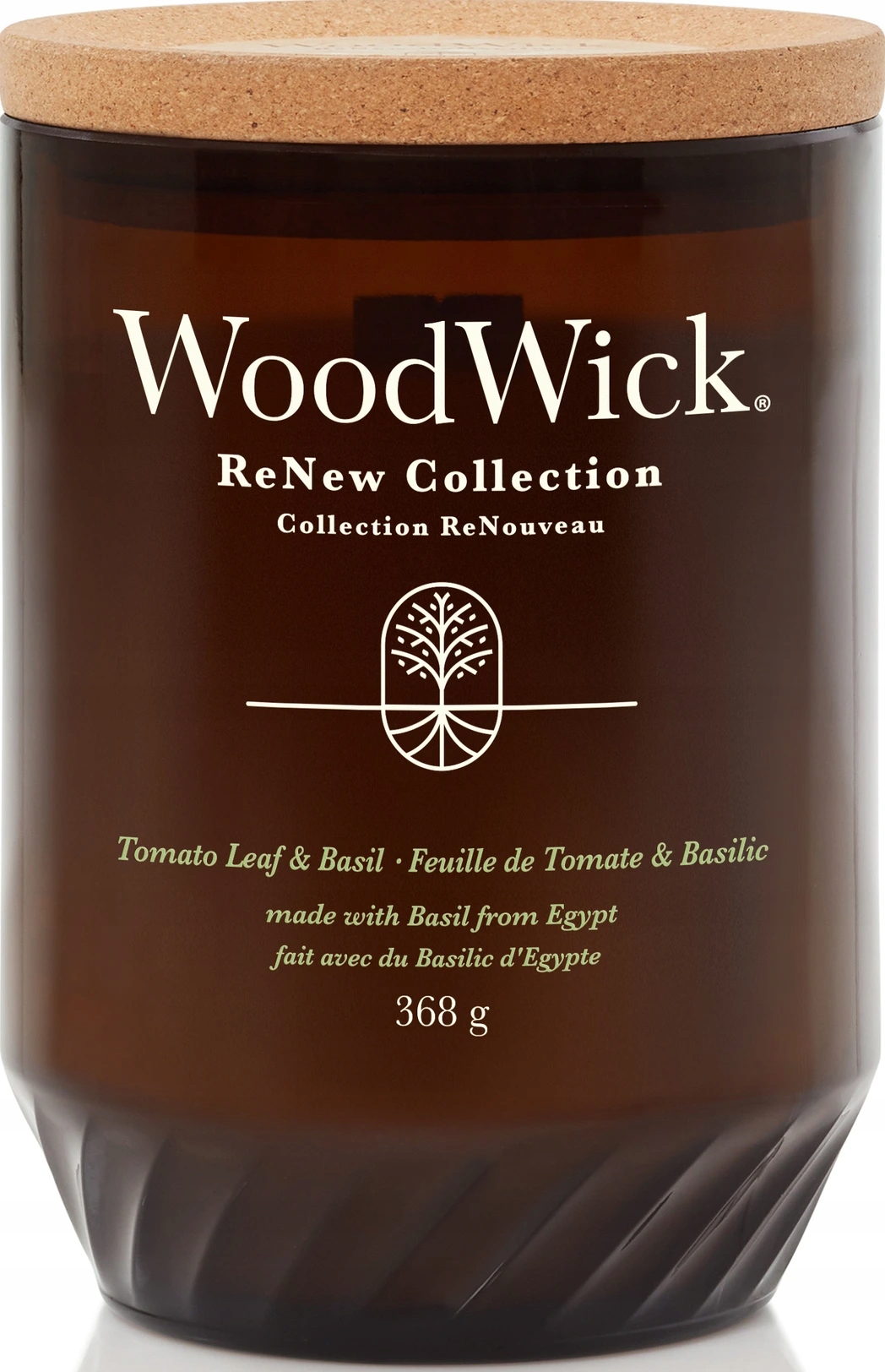 WoodWick vonná svíčka s dřevěným knotem Renew Tomato Leaf & Basil 368 g