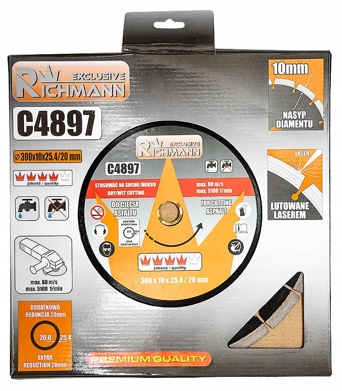 Алмазний диск для асфальту 300 мм RICHMANN C4897