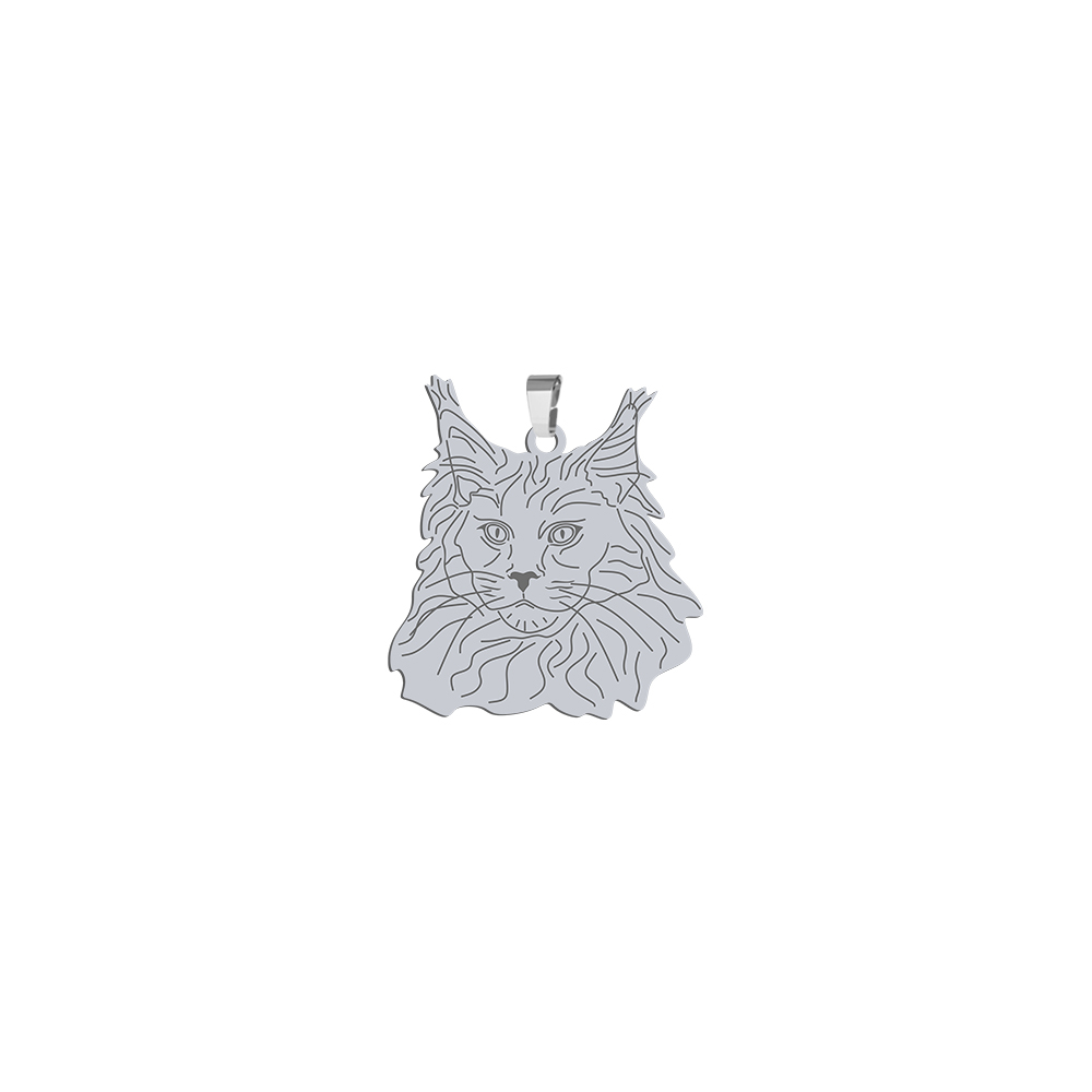 Stříbrný přívěsek s Maine Coon 925 Šperky Žena Dárek Gravírování Bonus