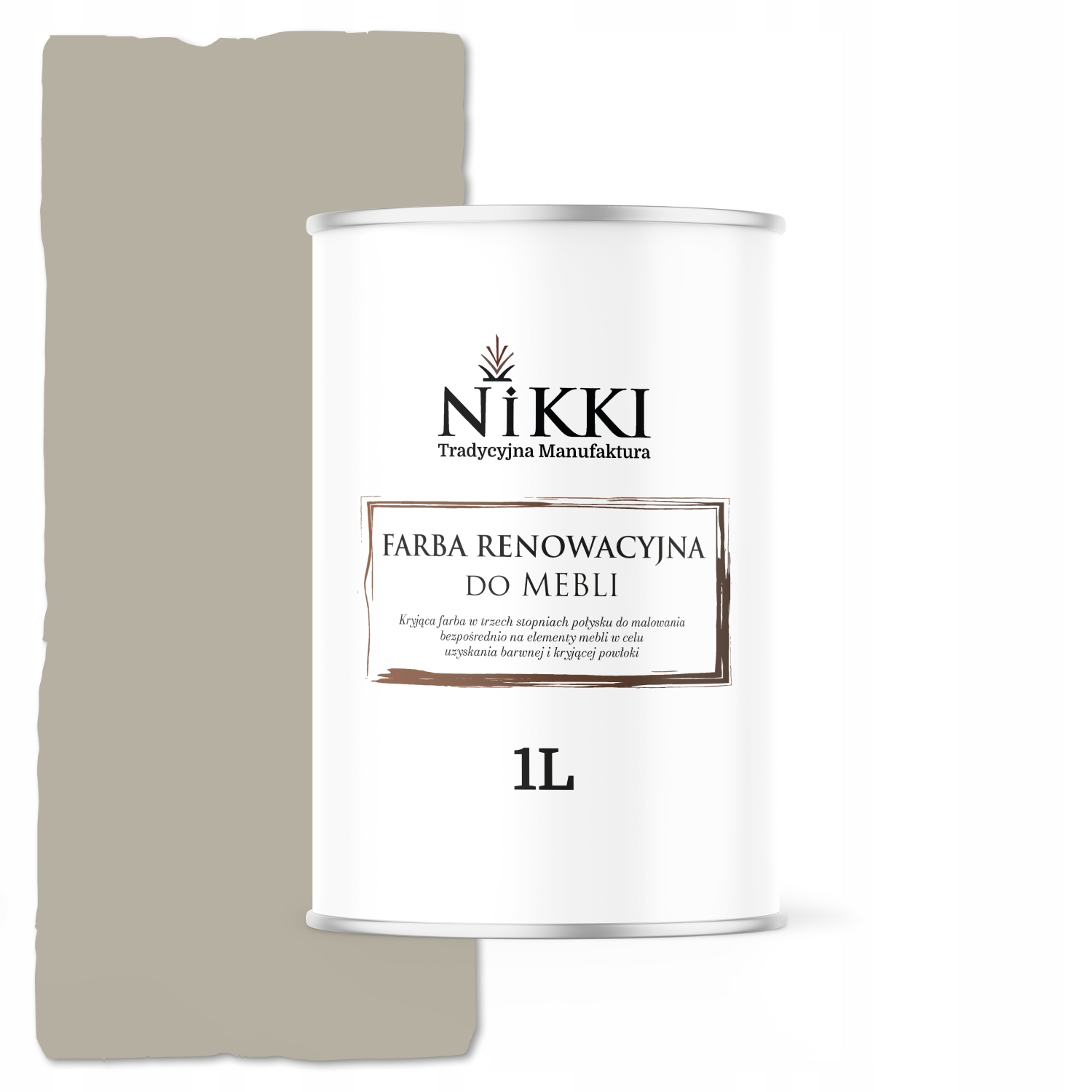 Farba Do Mebli Kuchennych Frontów Szafek Szary Beżowy RAL7032 Półmat 1L
