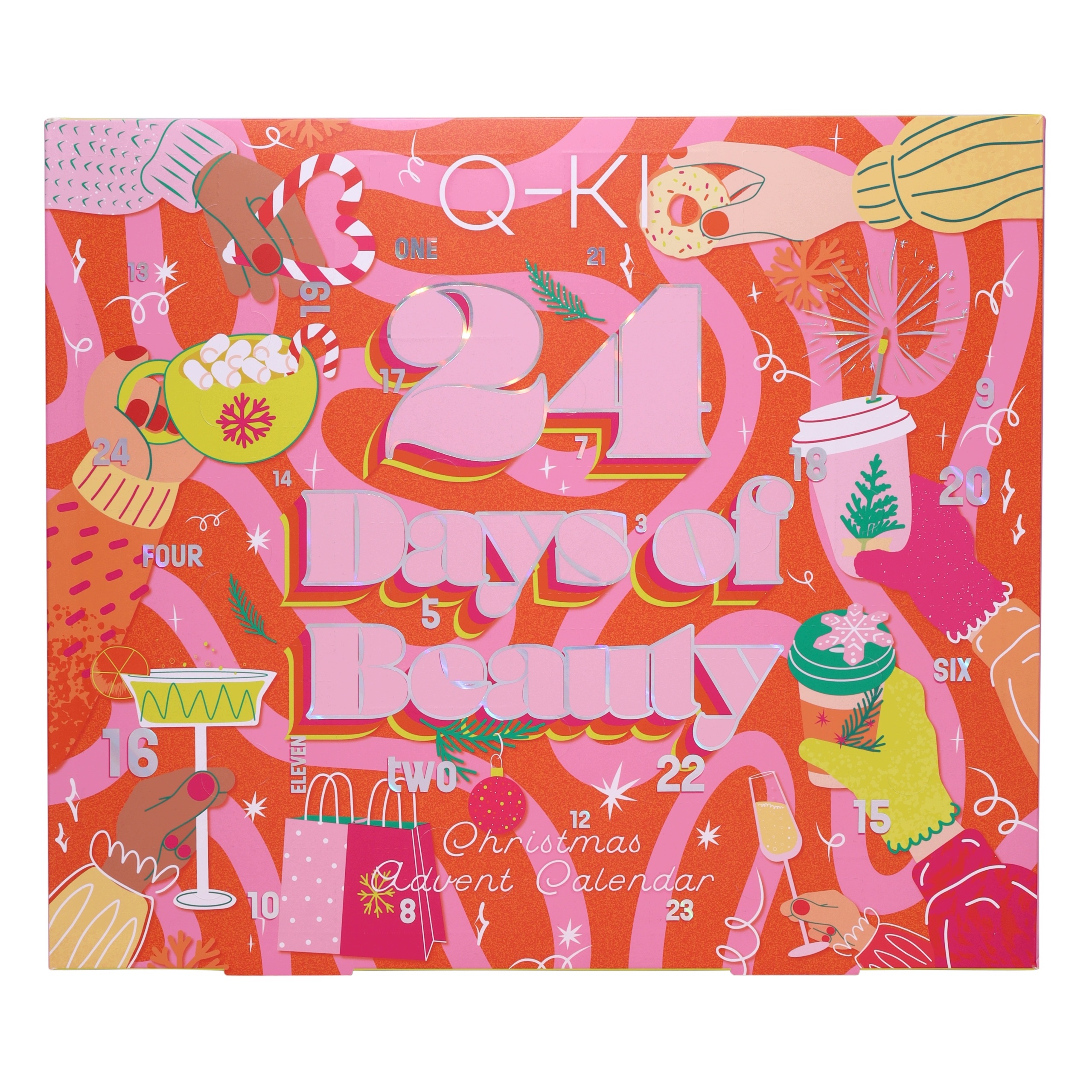 Адвент-календарь Q-KI 24 Days of Beauty Sweet, косметика и аксессуары для макияжа