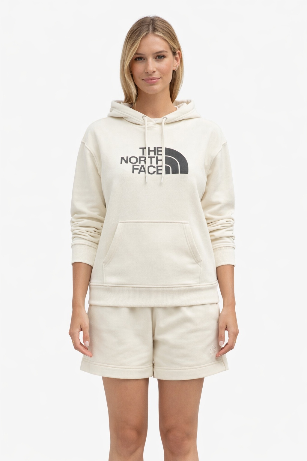 The North Face Krémová Mikina S Kapucí A Černým Logem M I4B