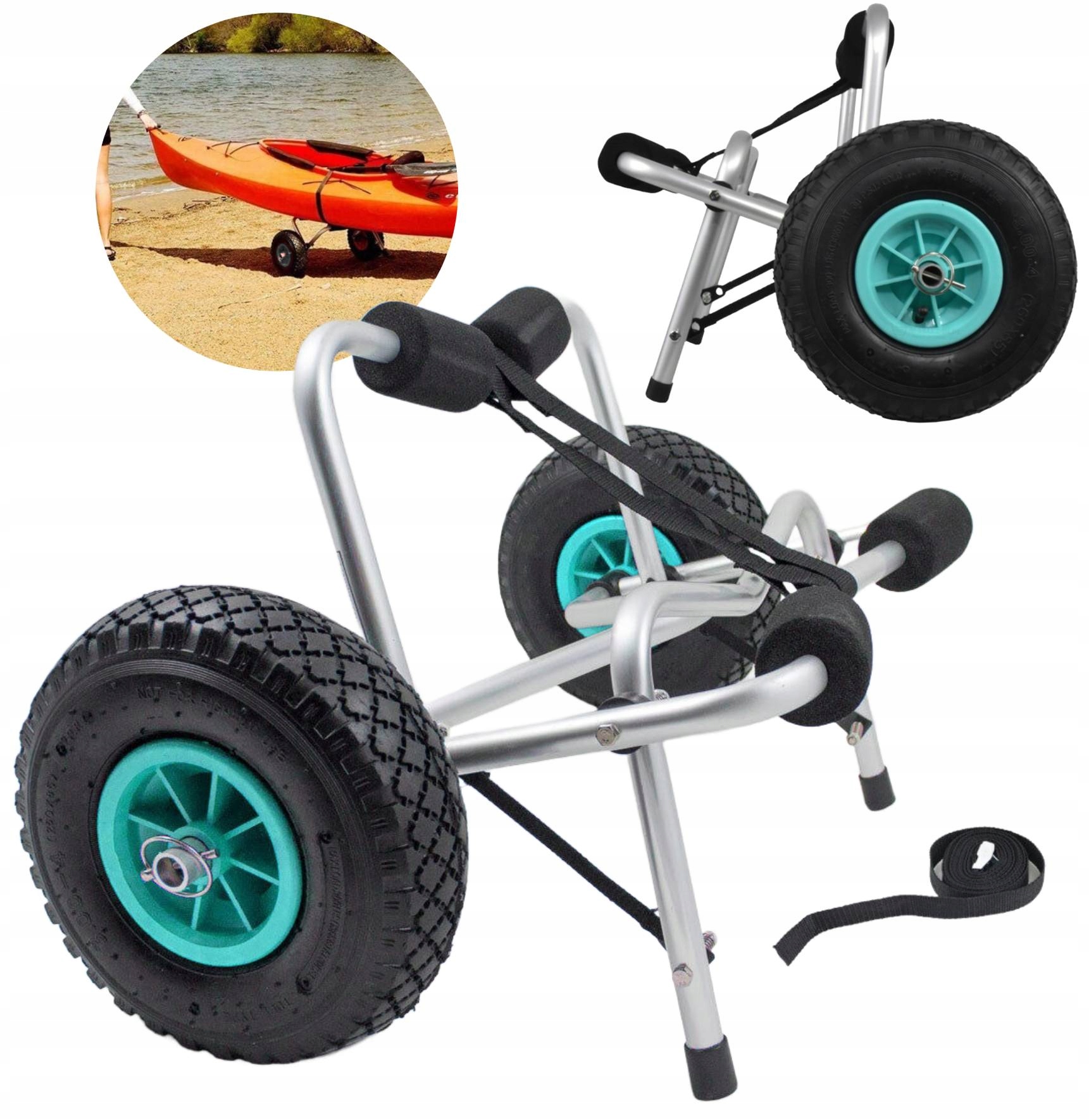 Wózek Transportowy Do Kajaka Łódki Pontonu Deski Sup Lekki Składany 70kg