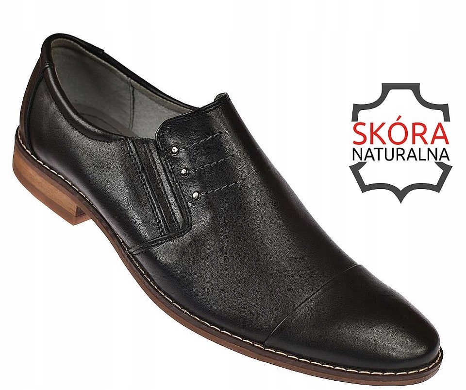 Pánské kožené nazouvací mokasíny Peppe Rosso M142 černé polobotky vel 42