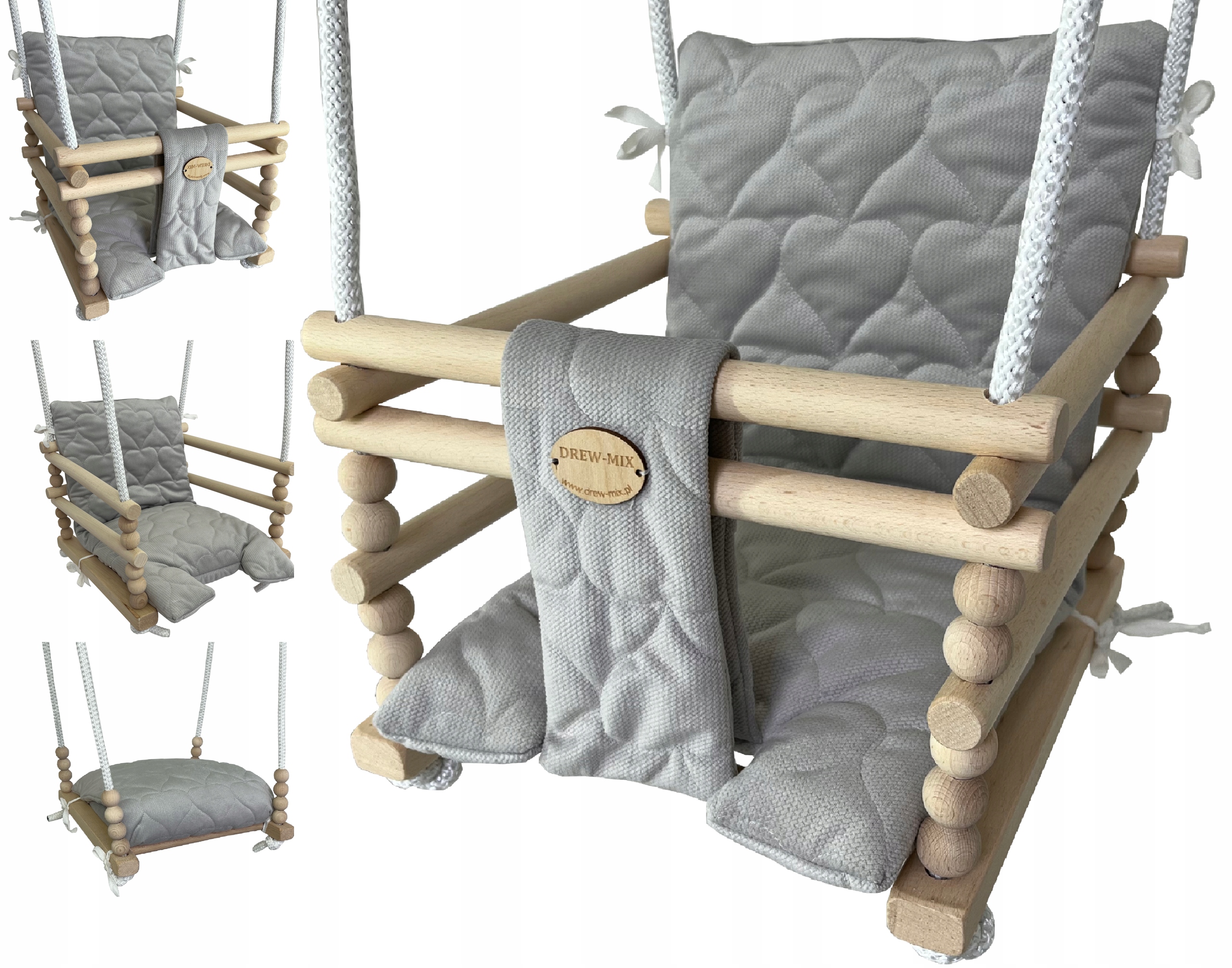 

Huśtawka Drewniana 3w1 Velvet