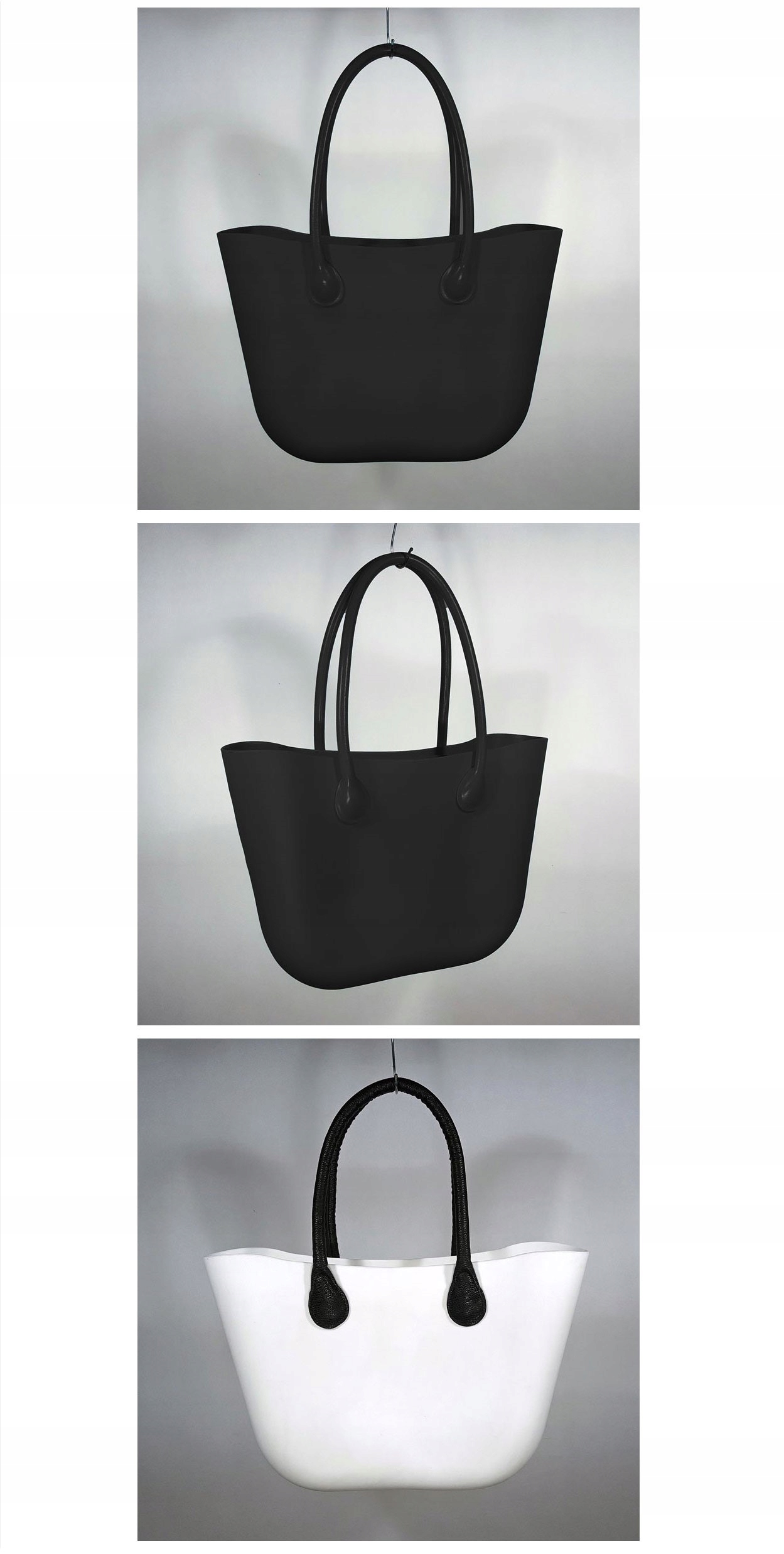 O TORBA GUMOWA HOBO TOREBKA JELLY SHOPPER BAG TGG Wysokość 33 cm