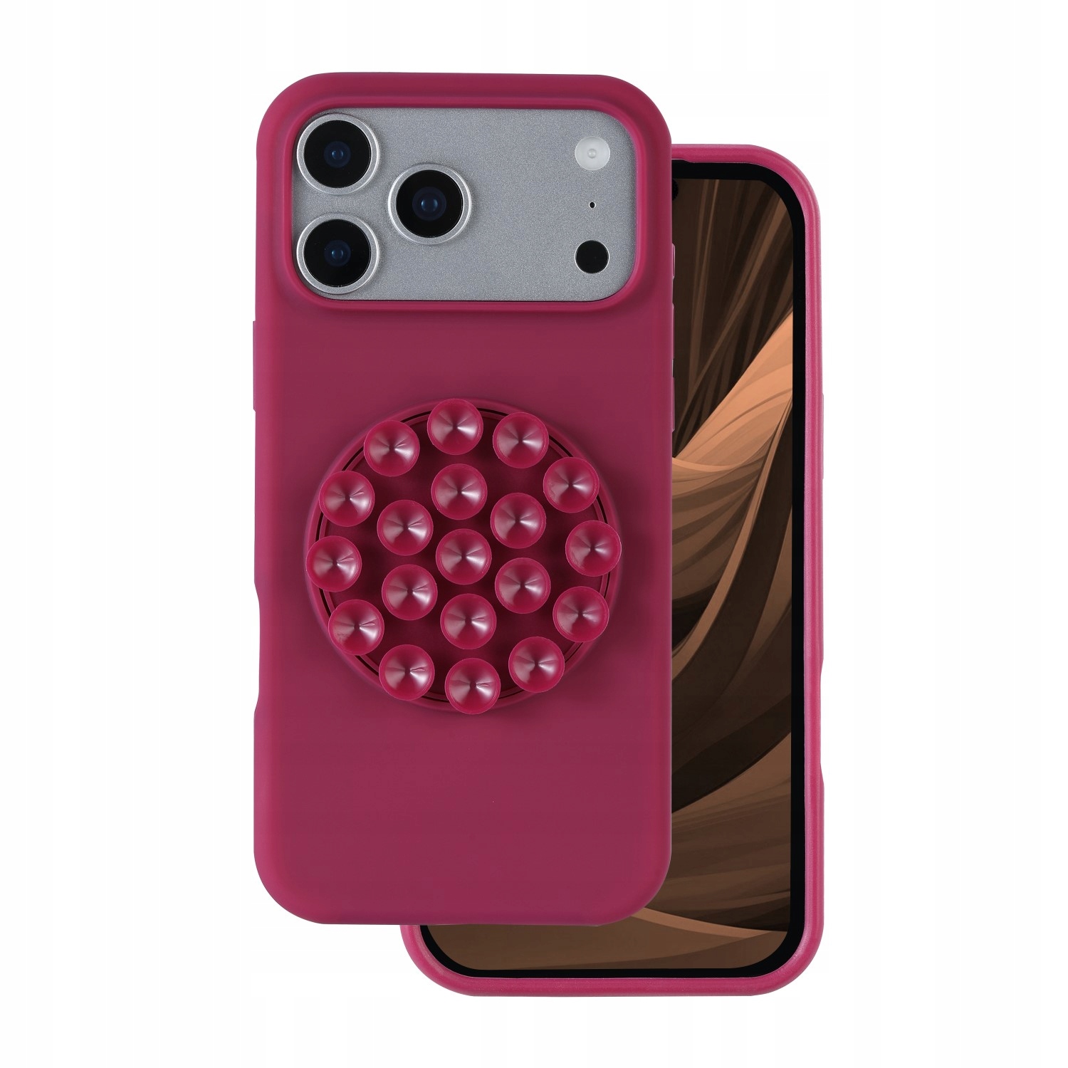 Nakładka Silicone Stick do iPhone 17 Pro Max 6,9" bordowa Tfo