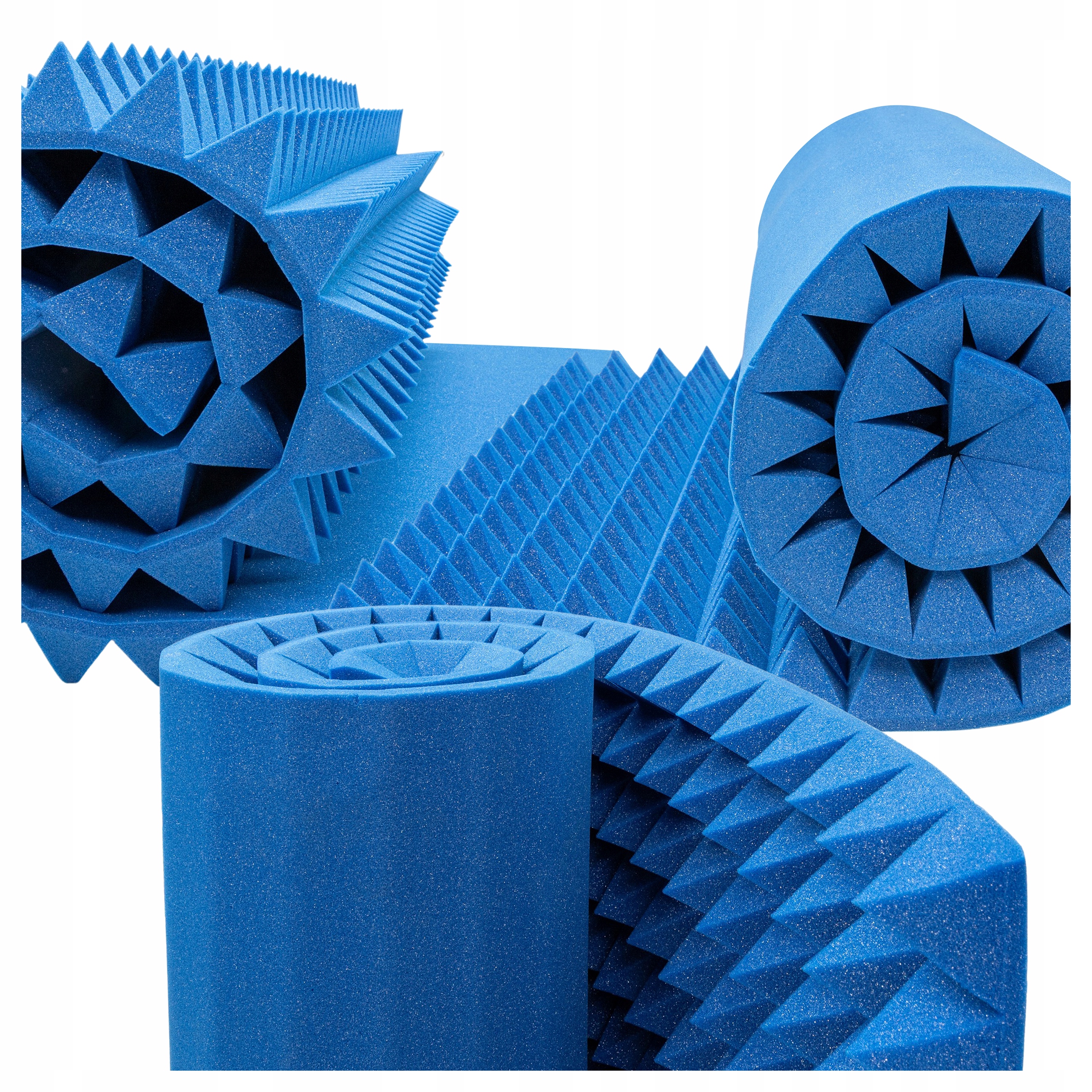 Akustická pěna modrá pyramida 6 cm, velká dekorativní stropní kazeta