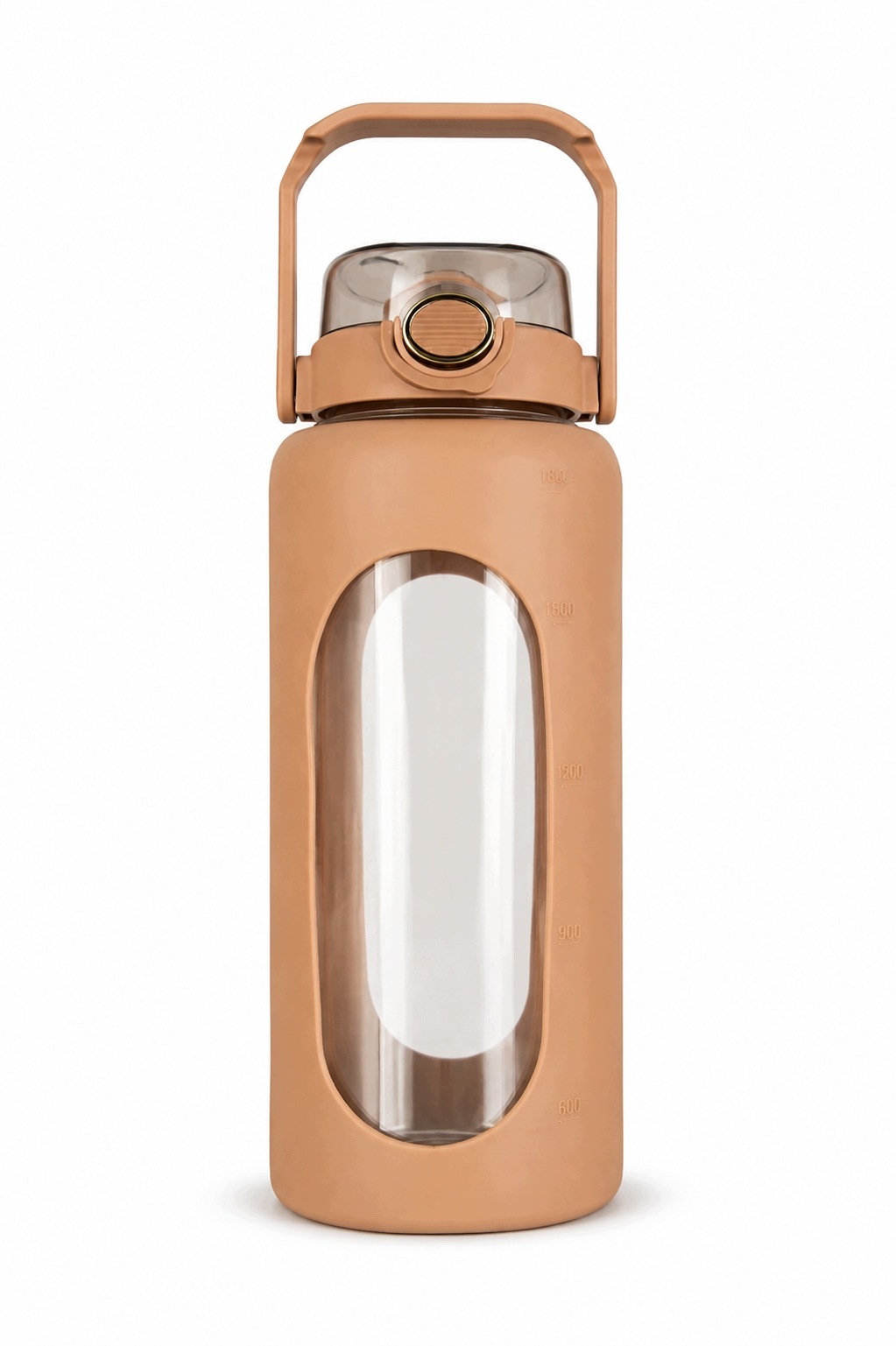 Bidon Szklany 1,8L Kawowy Ze Słomką Uchwyt Telefon Bpa Free