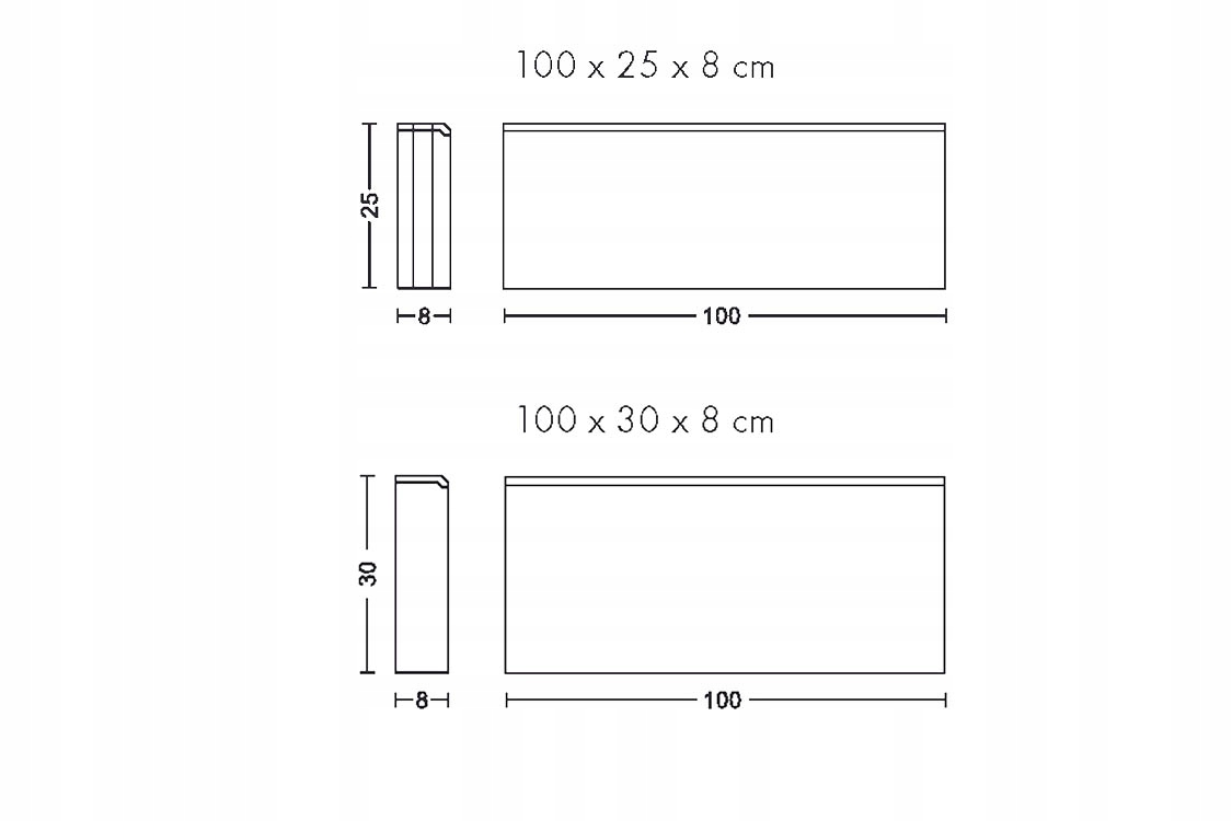 OBRZEŻE BETONOWE KRAWĘŻNIK 100X25X8CM KOSTKA SZARY Marka inna