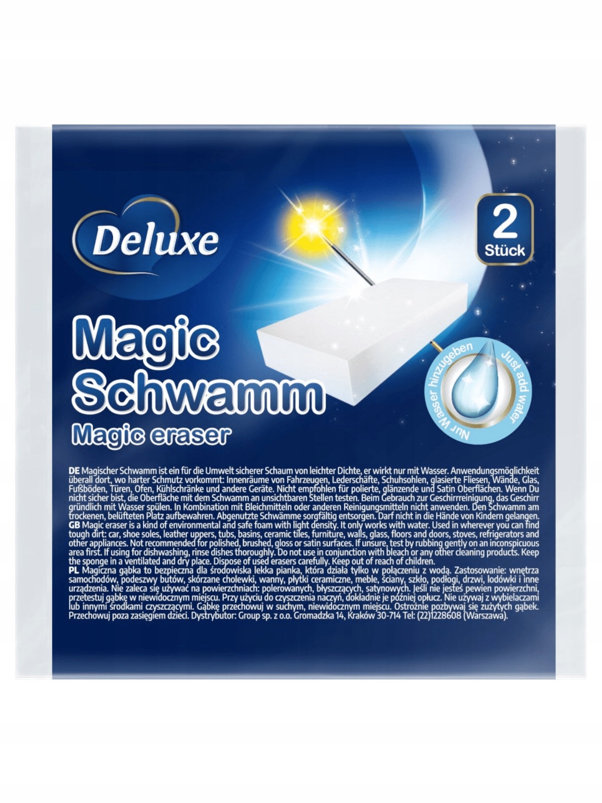 

Deluxe magiczna gąbka do usuwania zabrudzeń 2szt D