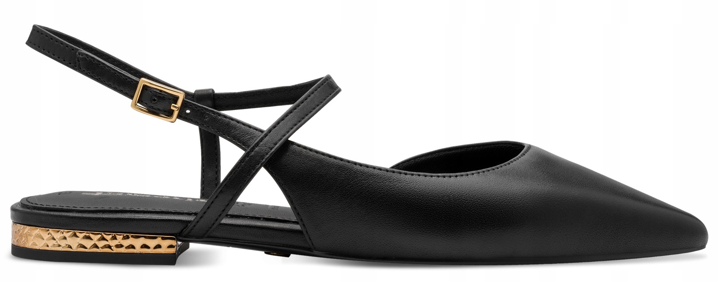 Černé Dámské Kožené Ploché Elegantní Sandály Tamaris 36