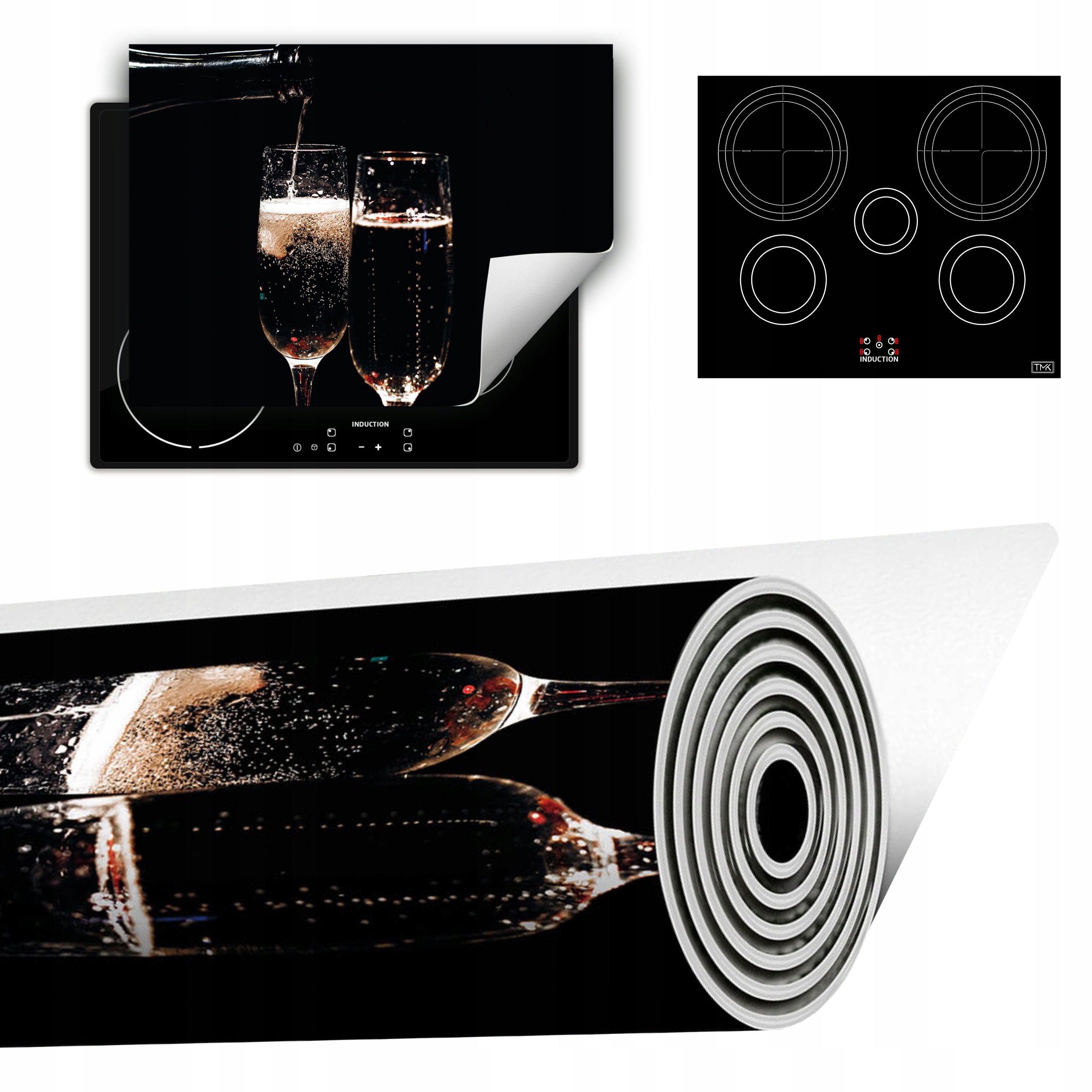 Vinylová Podložka Do Kuchyně Více Místa 70x52 černá víno