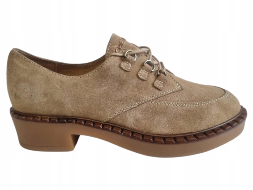 Béžové dámské mokasíny na kožené podrážce CheBello 37