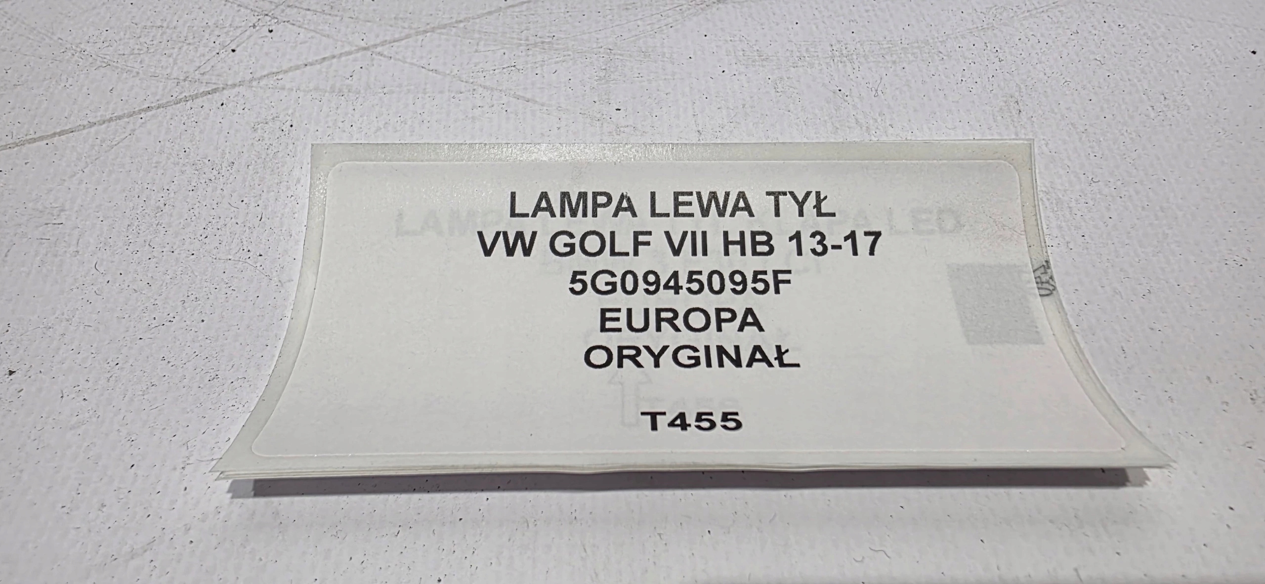 light left rear part VW GOLF VII HB 13-17 original EUROPA 5G0945095F