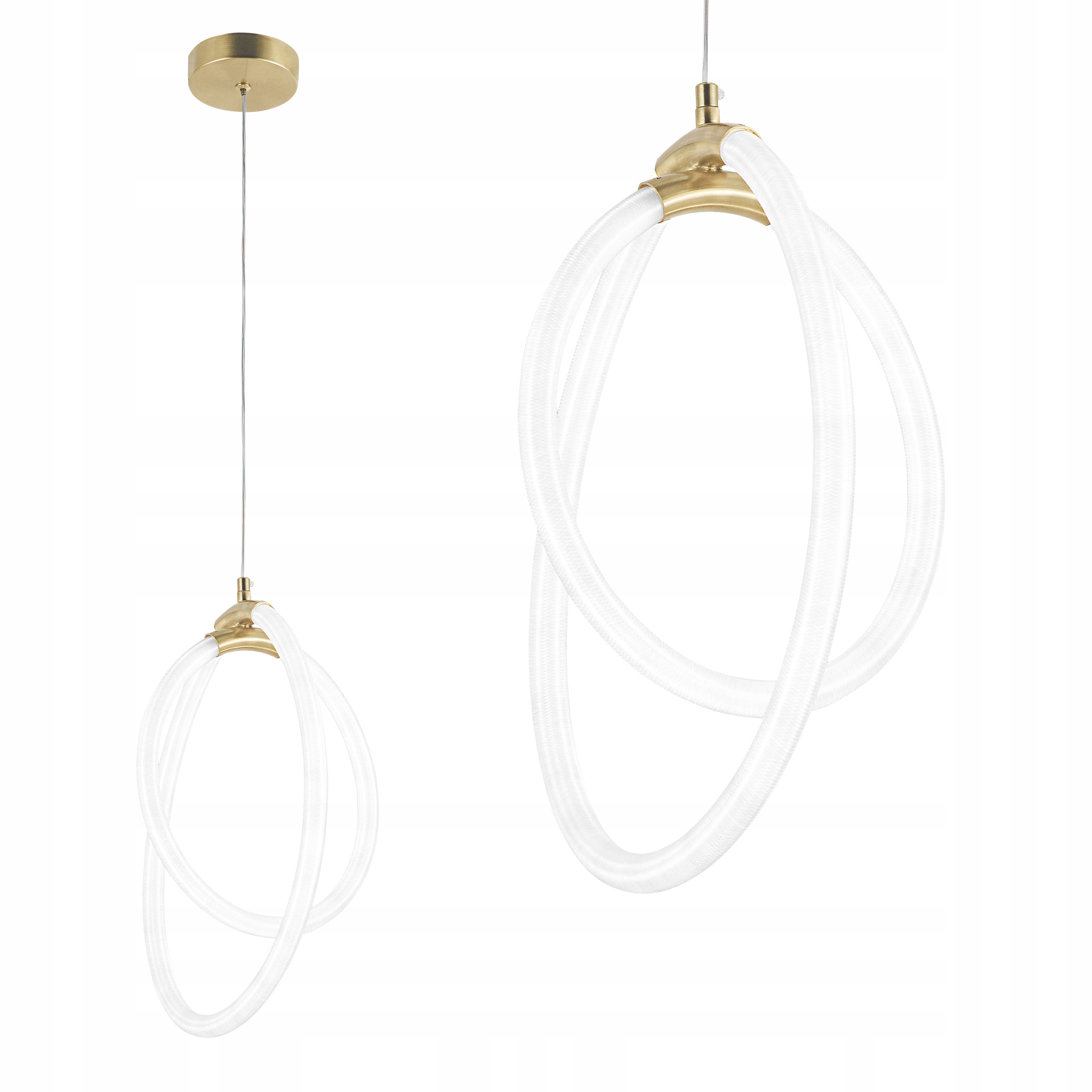 Led lampa Biela Zlatá Závesná Ring Minimalistická Moderná Do Obývačky