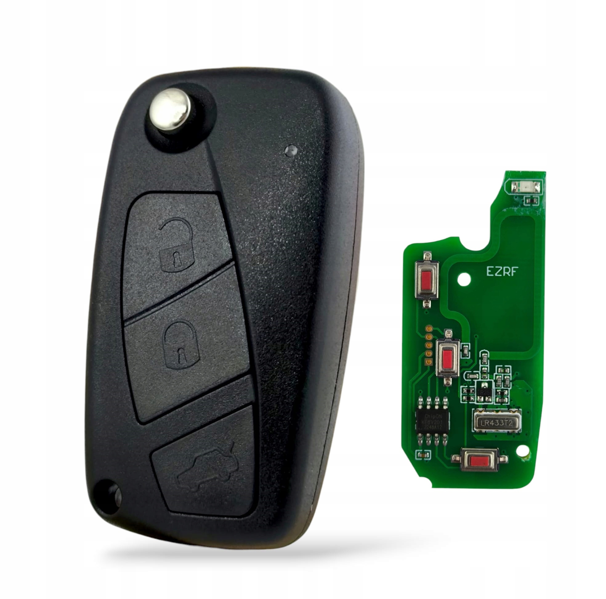 Pilot Klíčenka Fiat 433MHz id48 Ducato Panda Grande Punto Linea 500 Černá