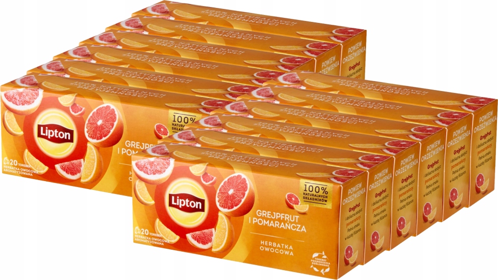 Herbata owocowa Lipton grejfrut i pomarańcza 20szt x12