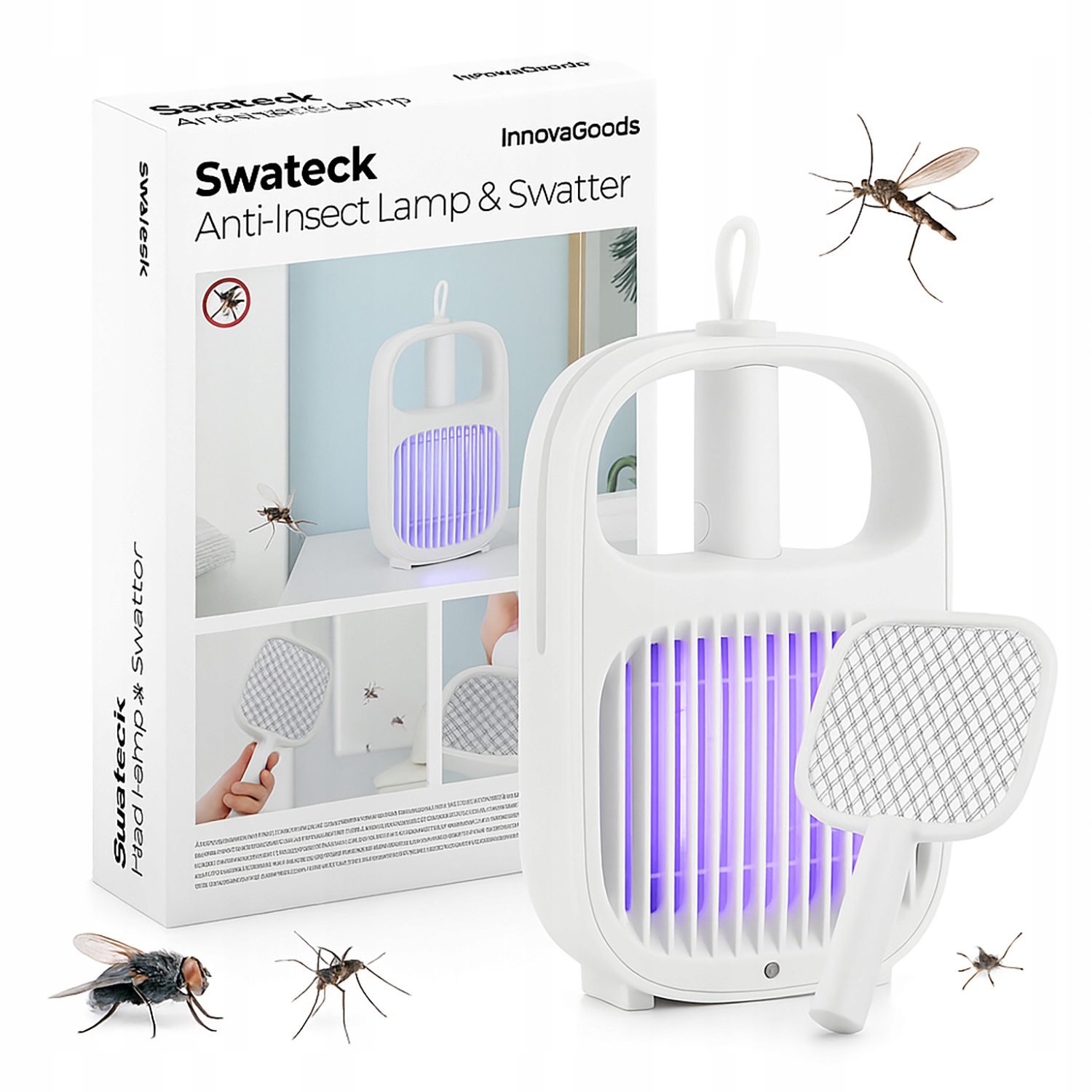 Uv Insekticídna Lampa Elektrická Plácačka Mucholapka Na Muchy Hmyz Komáre