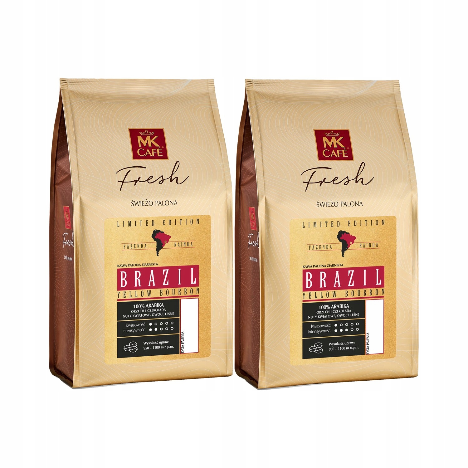 Levně Káva zrnková Mk Fresh Brazil Yellow Bourbon 2x1 kg