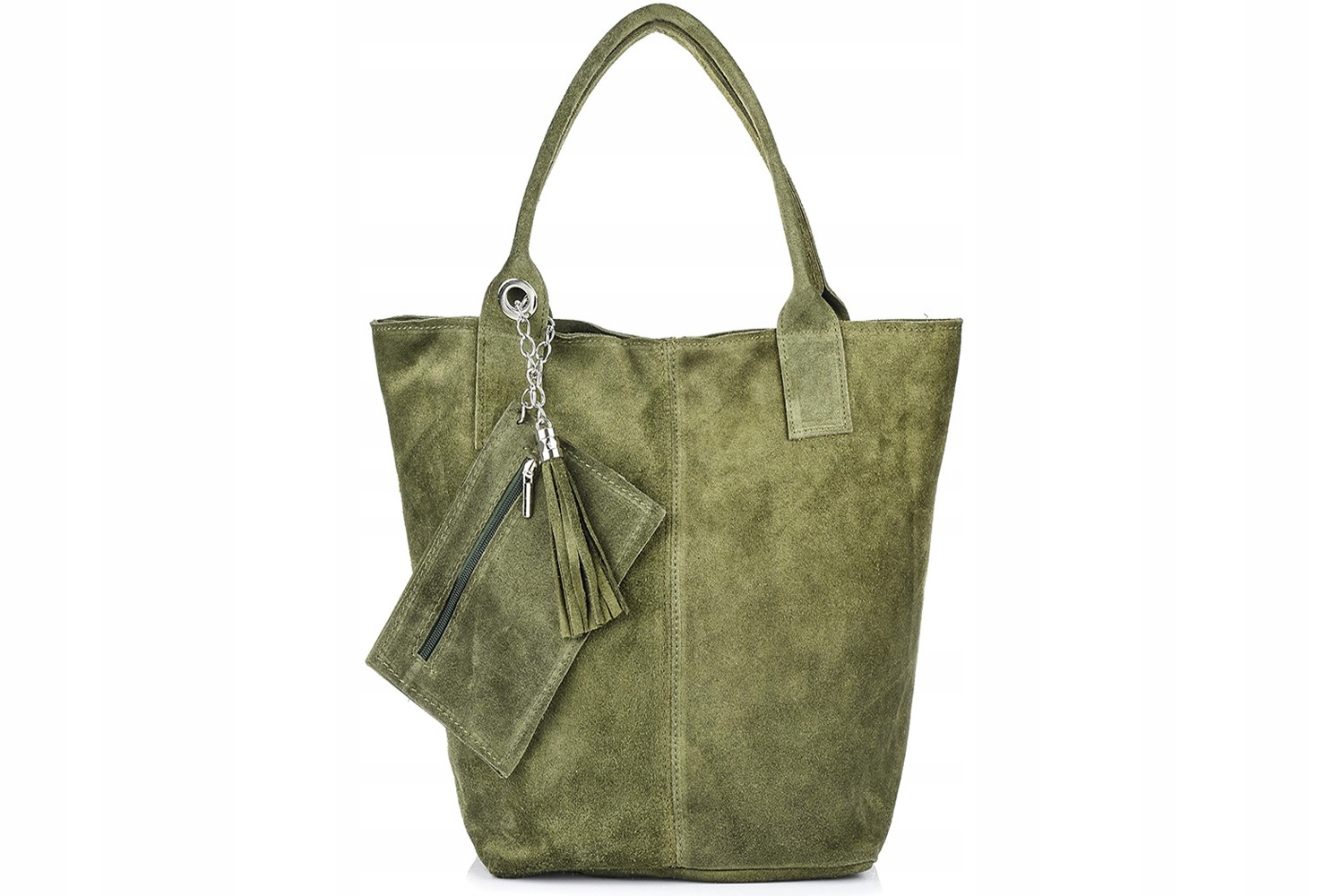 dámská kožená kabelka Shopper italská Semišová Kůže velká taška A4 Sáček