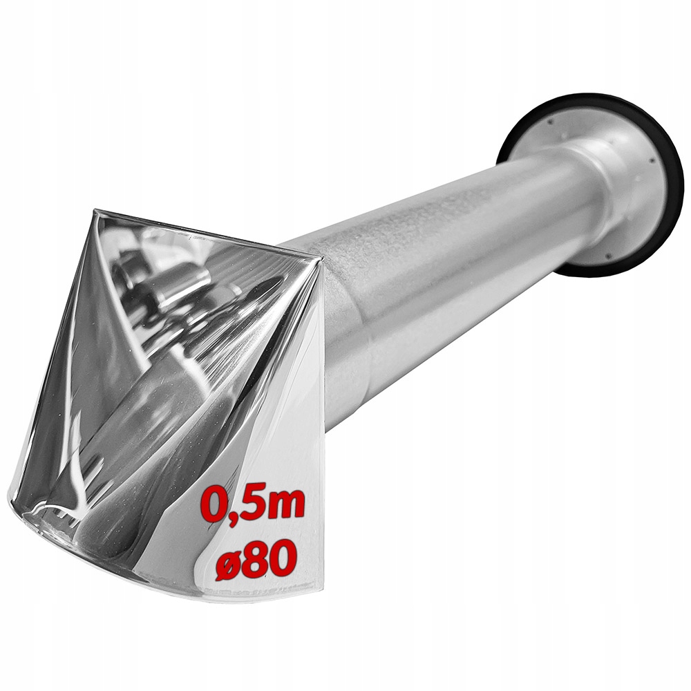 Ventilační ventilátor chrom-černý Cznp Asv 0,5 m ø80