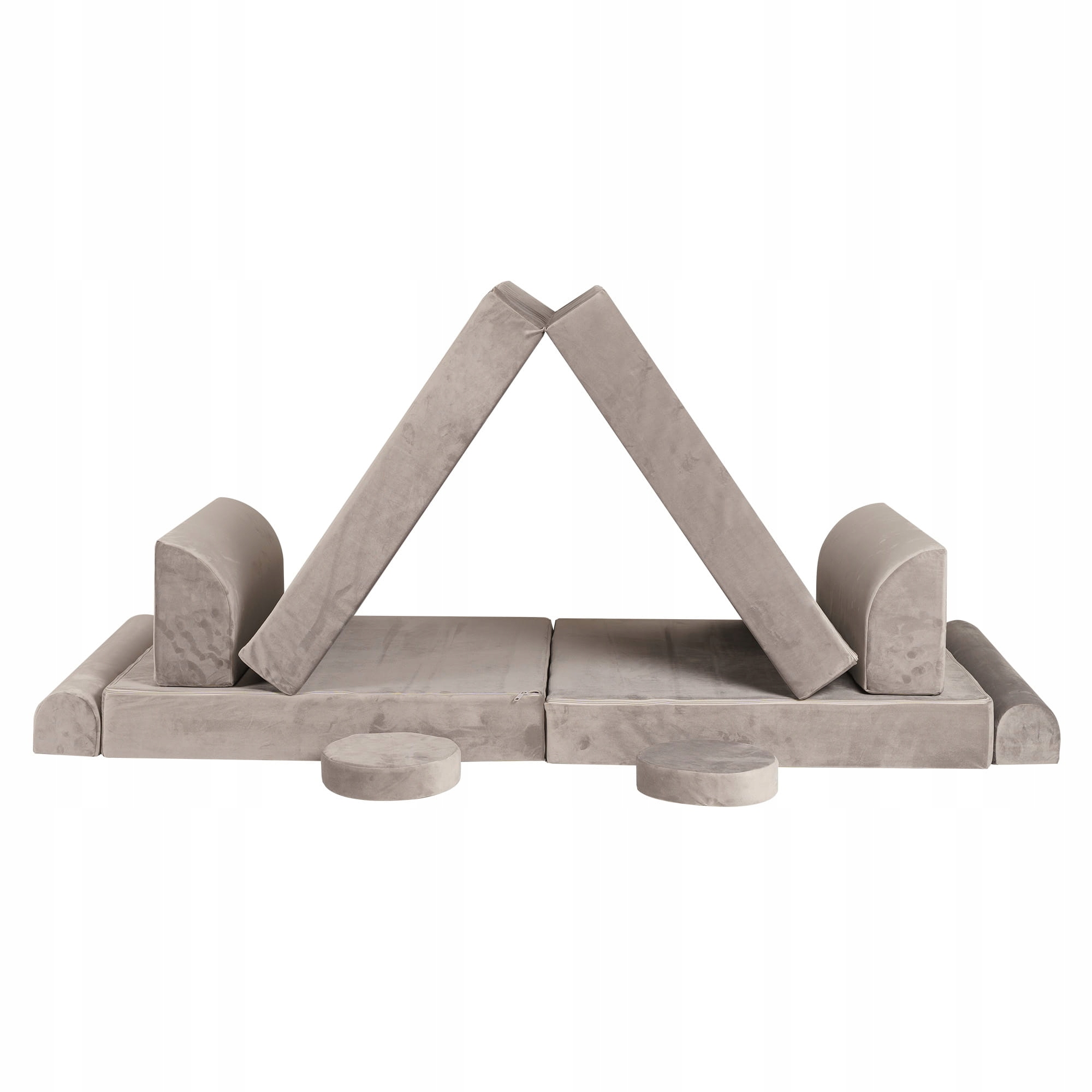 Sofa dziecięca Premium, Welurowa, Szara Kolor obicia szary