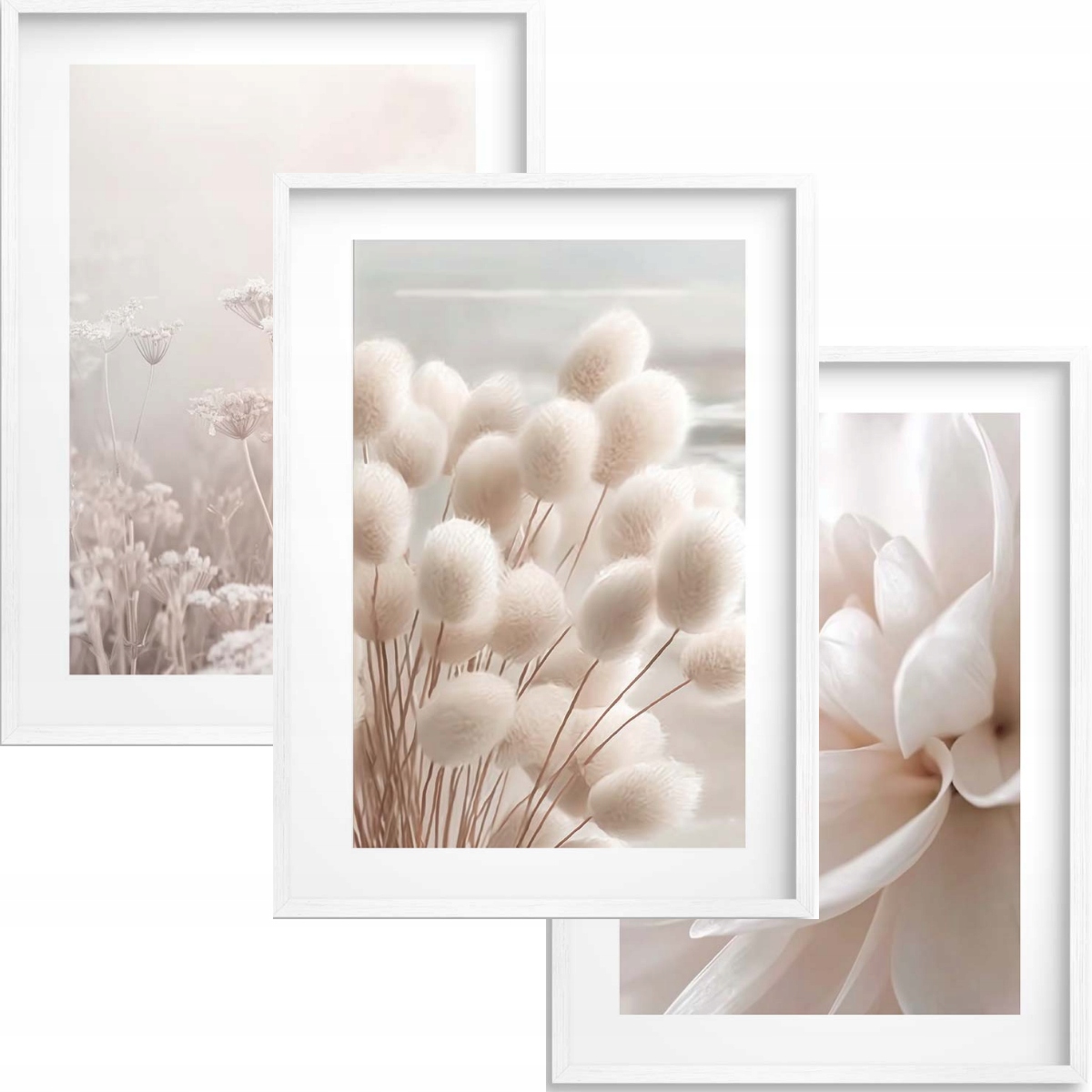 Plakaty na ścianę Kwiaty Obrazy ścienne w Białej ramie do salonu sypialni