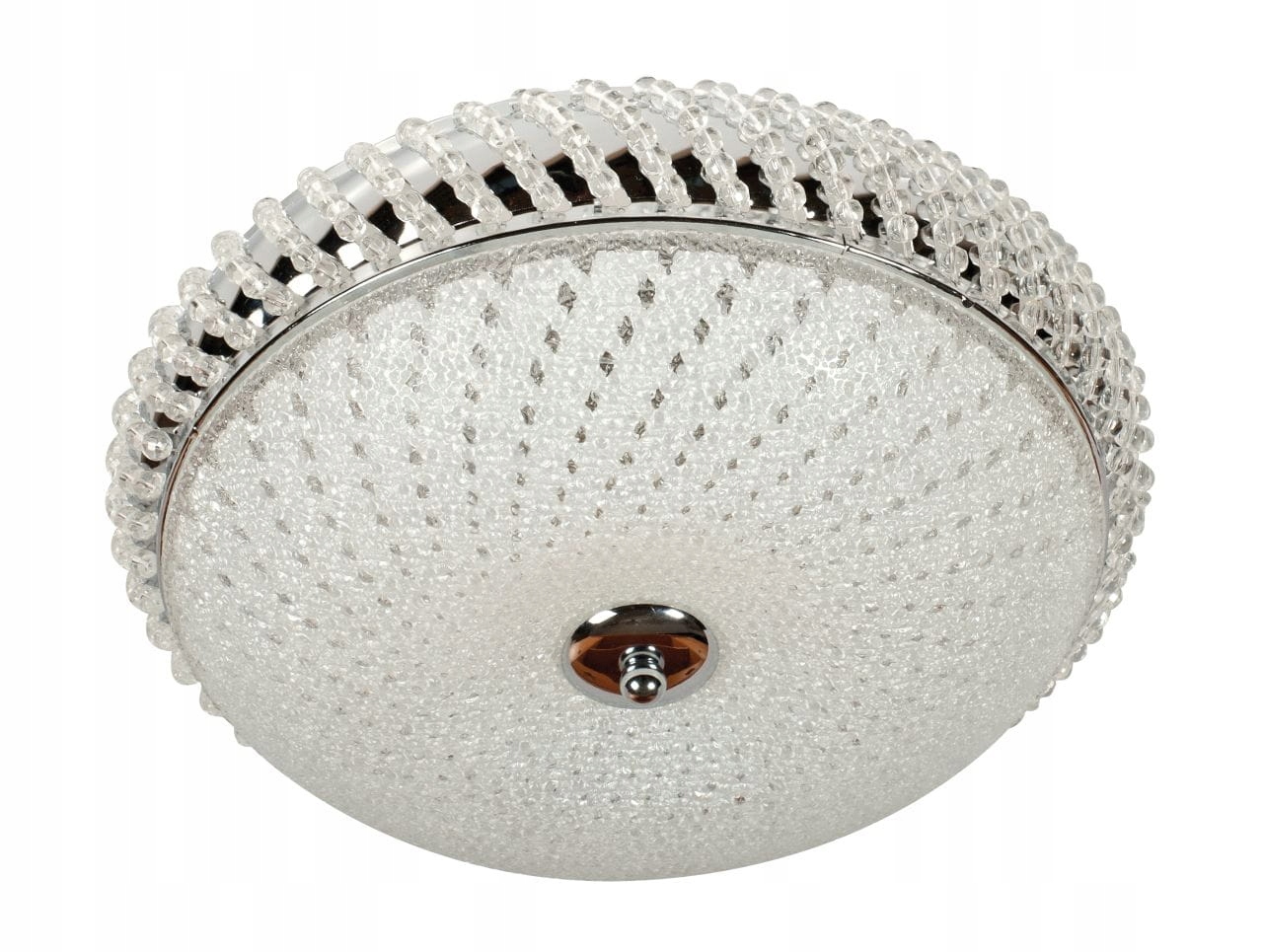 Mléčná stropní lampa Venti, kulatá, s hvězdným vzorem zespodu, do kuchyně