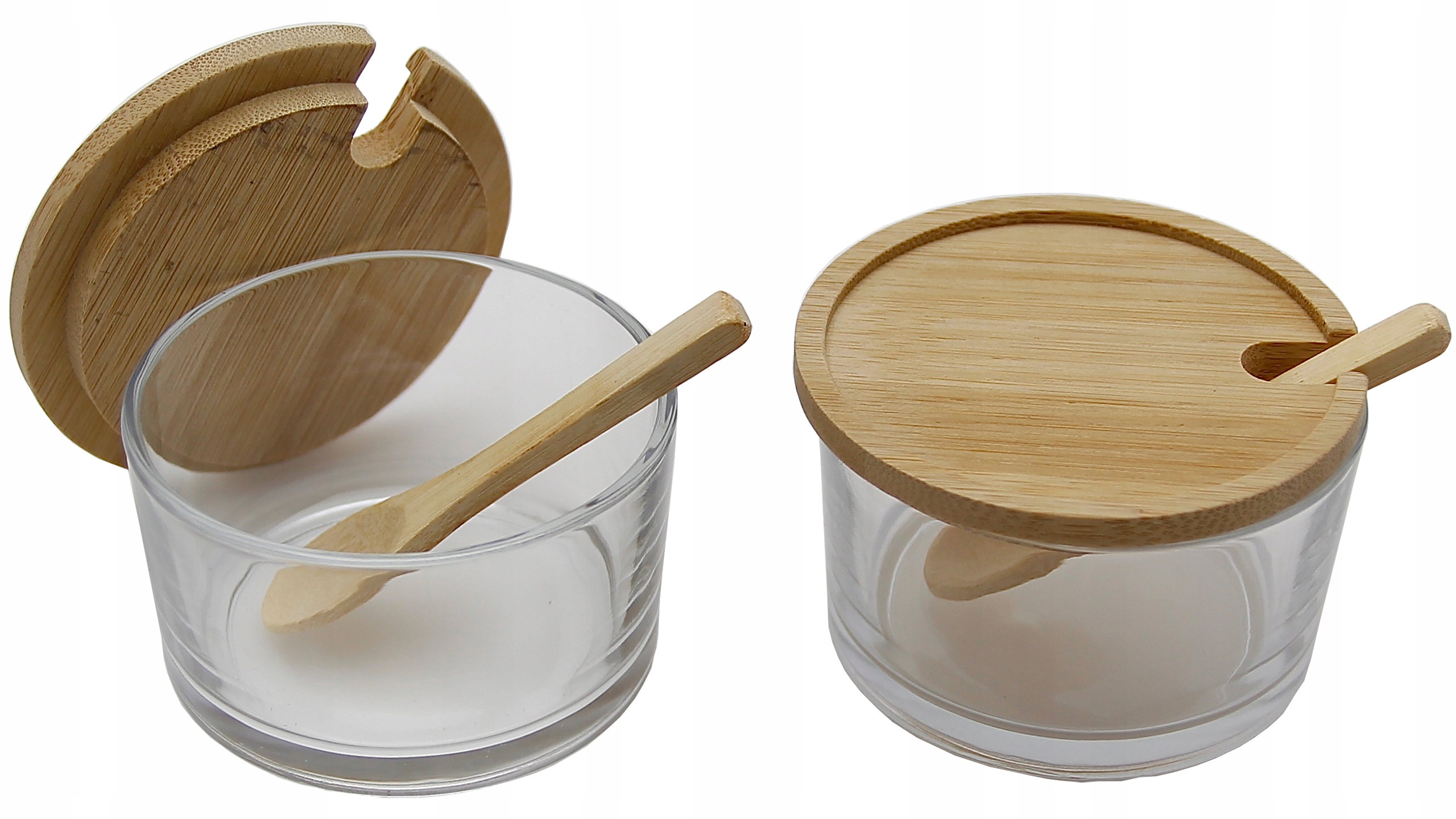 

2x Pojemniki Miseczki Szklane Zestaw Łyżeczki