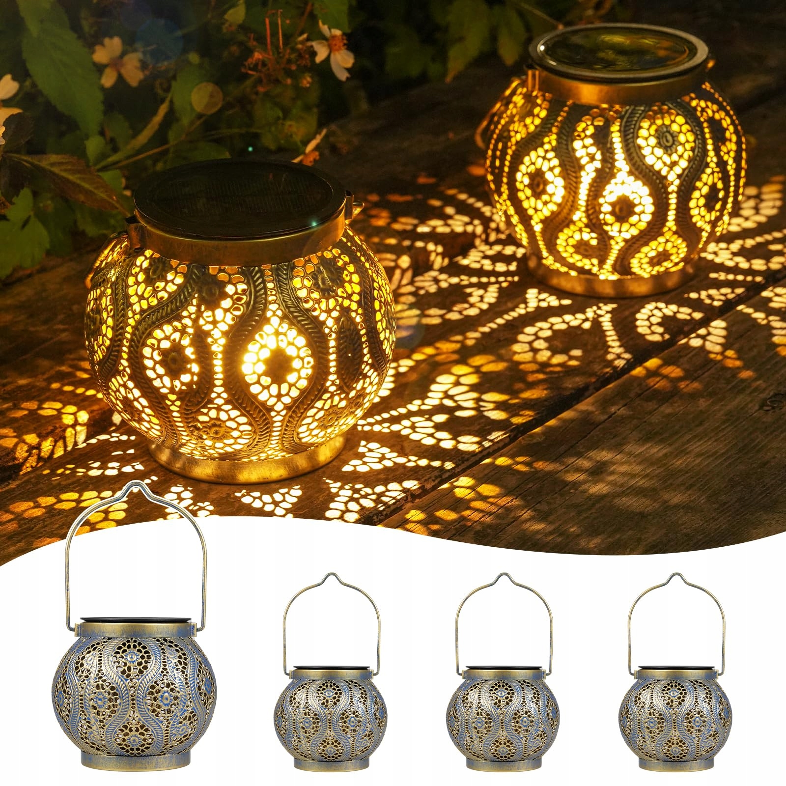 Solární lampy Joycreator 4 kusy IP65 Vodotěsné zahradní dekorace