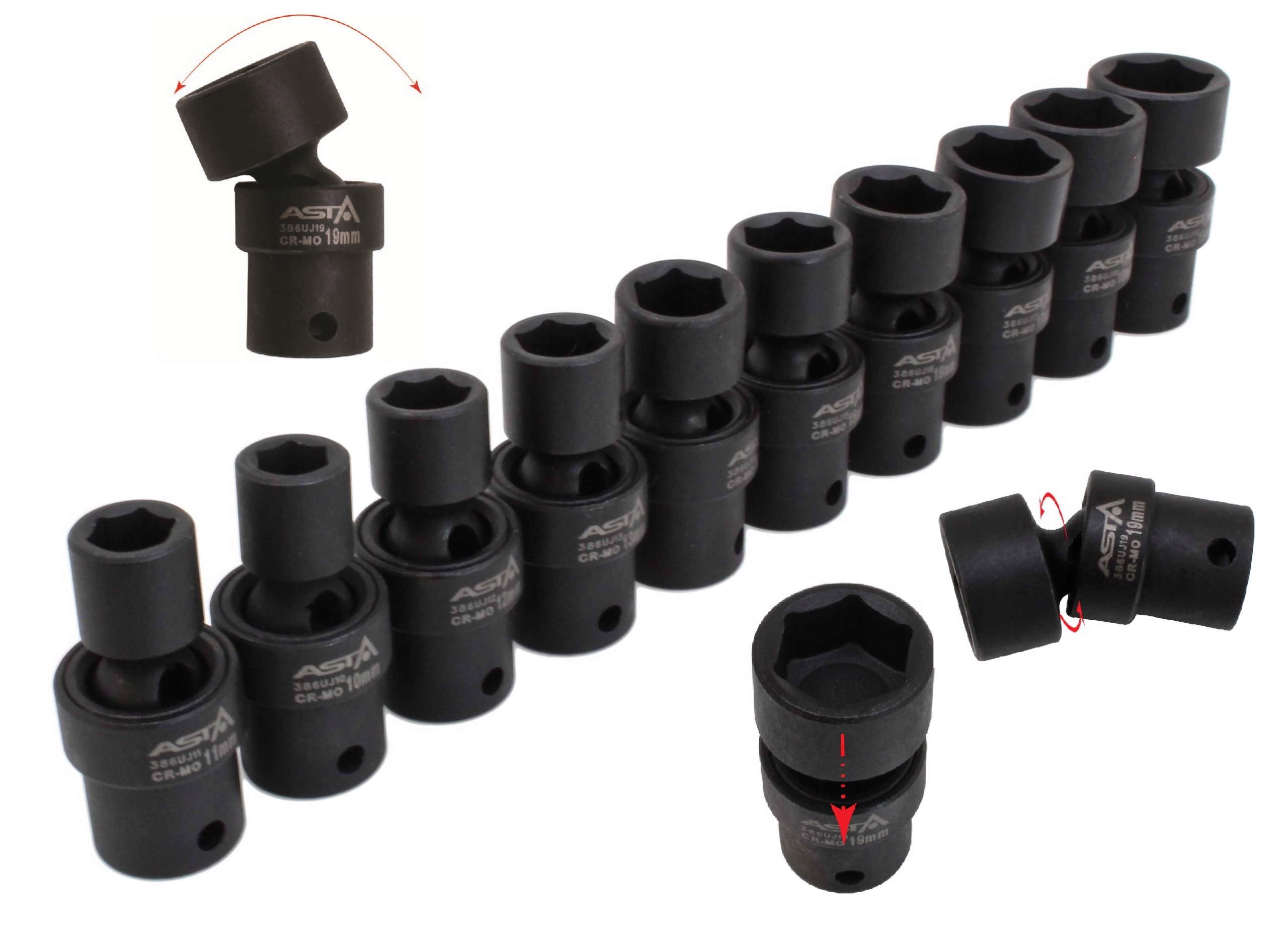 

Nasadki Udarowe Przegubowe 3/8 10-19mm Asta